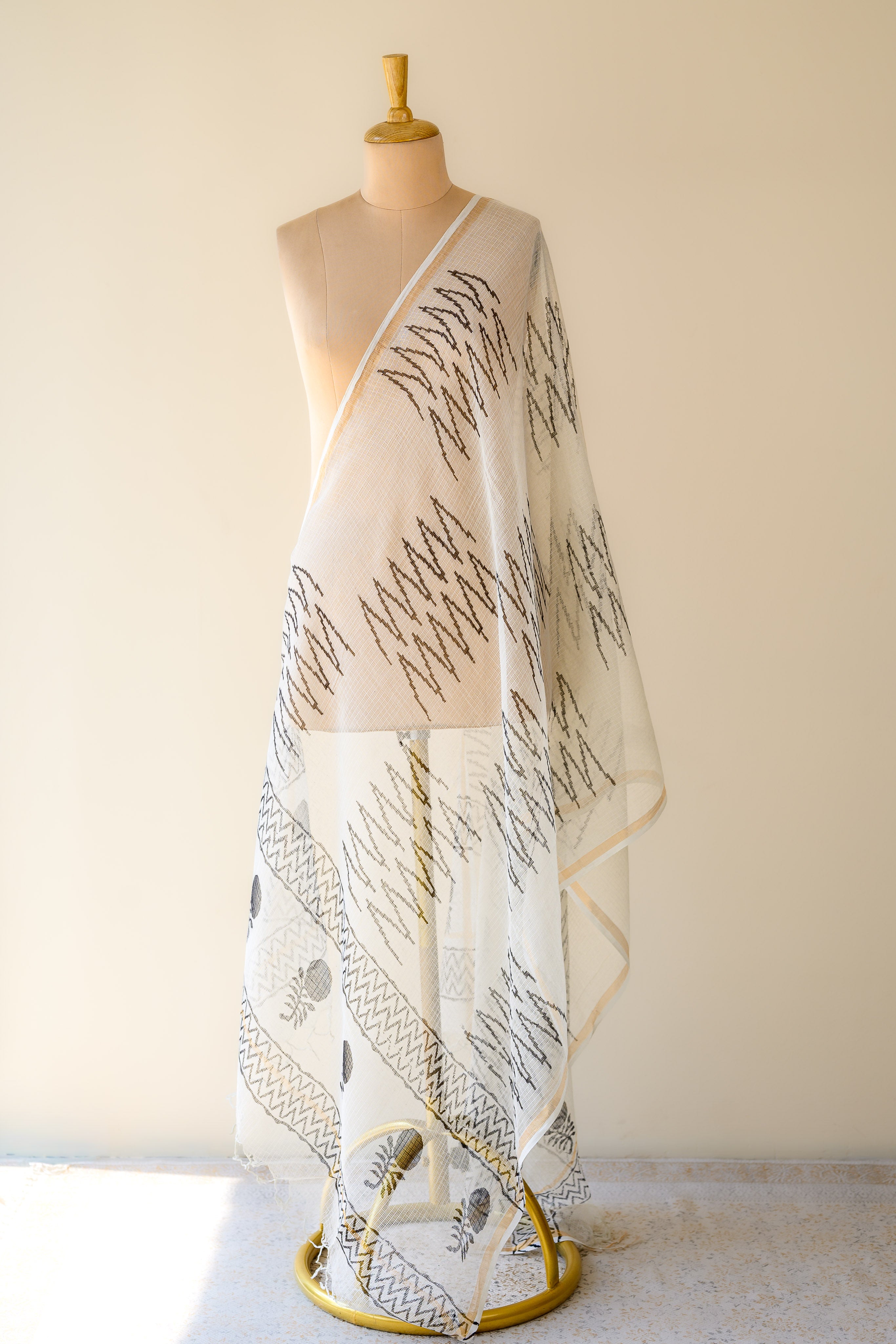 Noor Handblock Kota Doria Dupatta