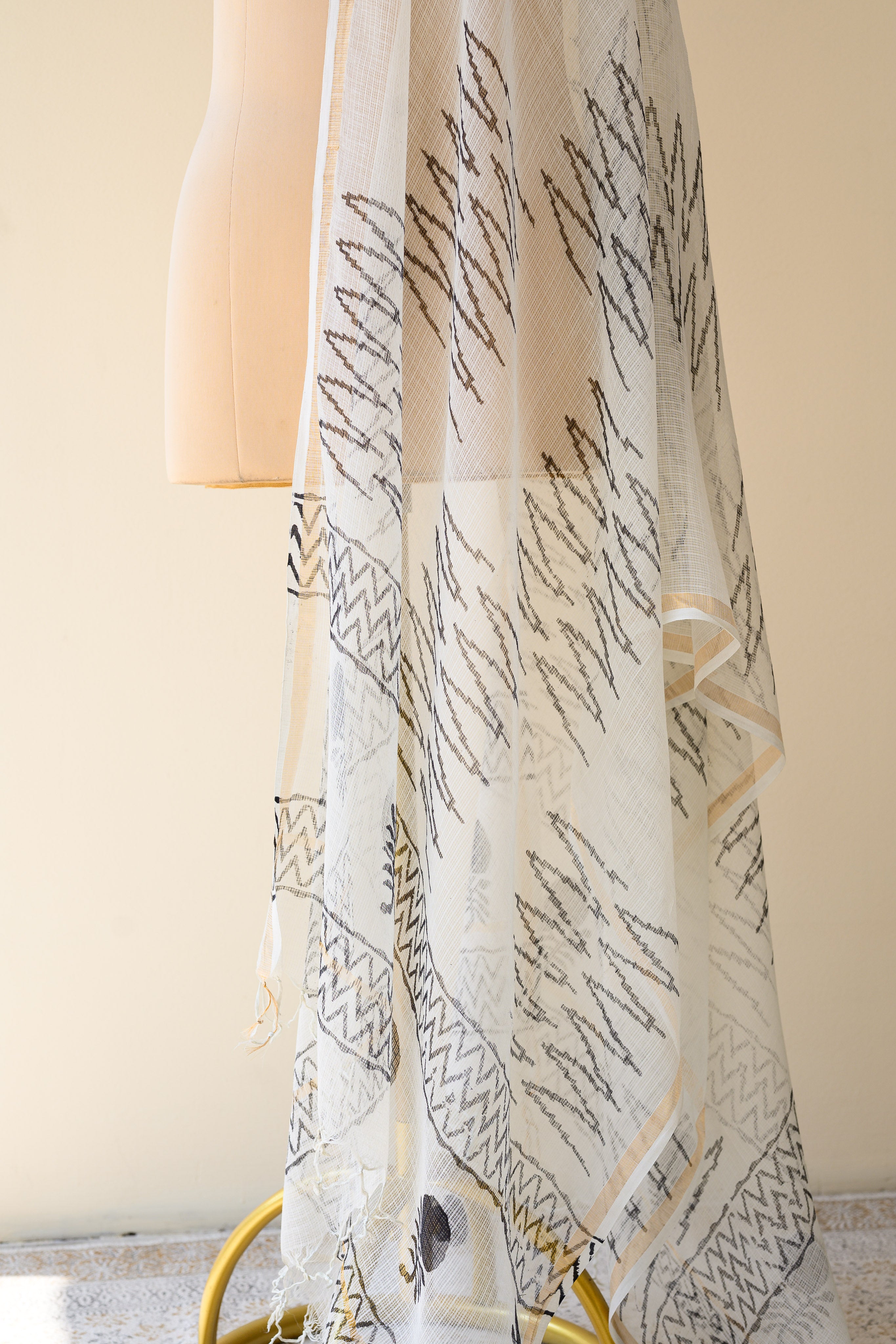 Noor Handblock Kota Doria Dupatta