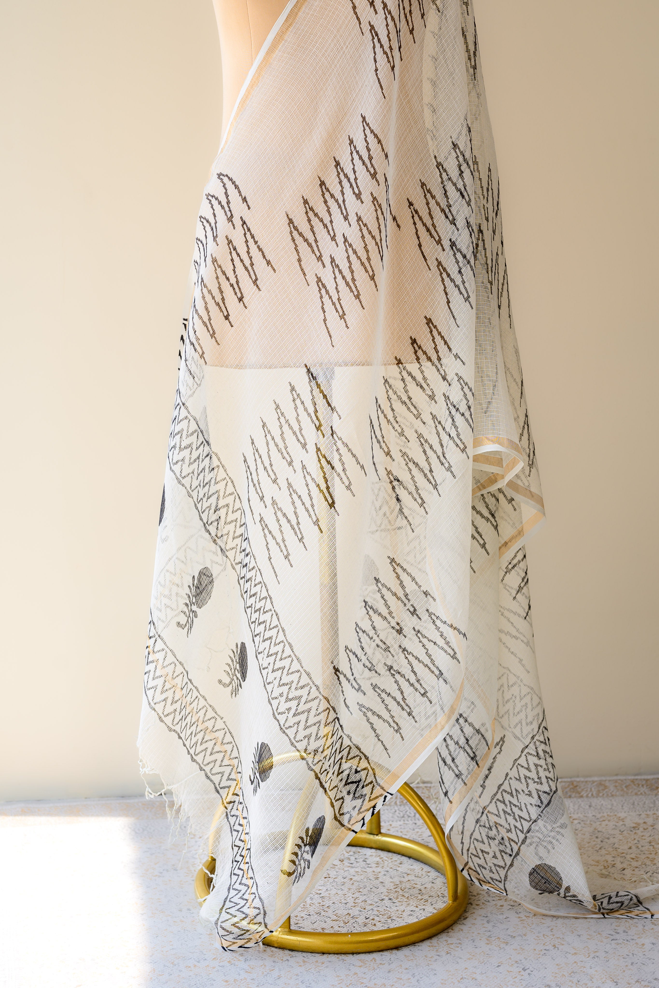 Noor Handblock Kota Doria Dupatta