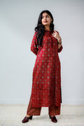 Mahnoor Madder Red Ajrakh Straight Kurta