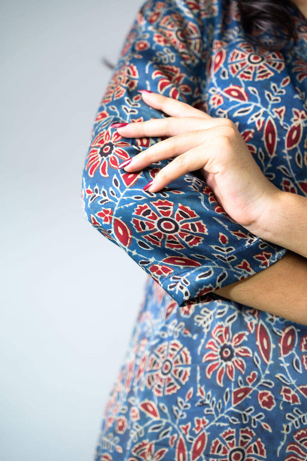 Indigo Vines Modal Ajrakh Kurta