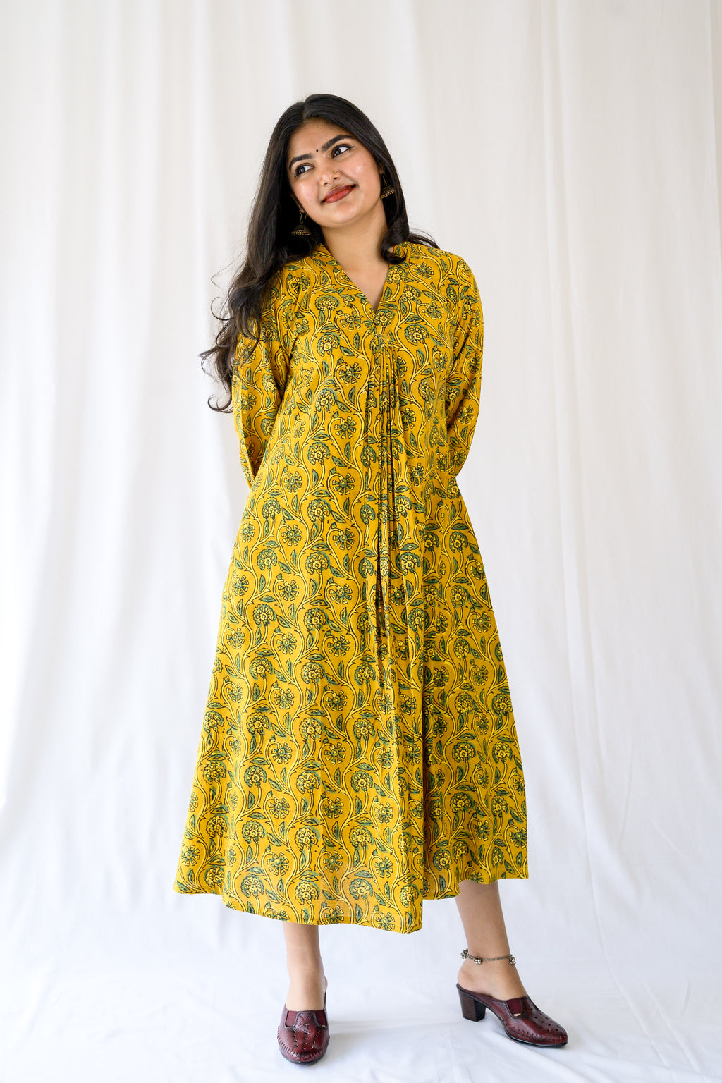Mehreen Turmeric Ajrakh Dress