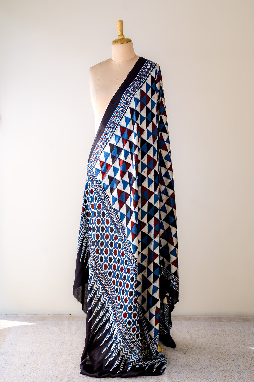 Neeladri Ajrakh on Modal Indigo Dupatta