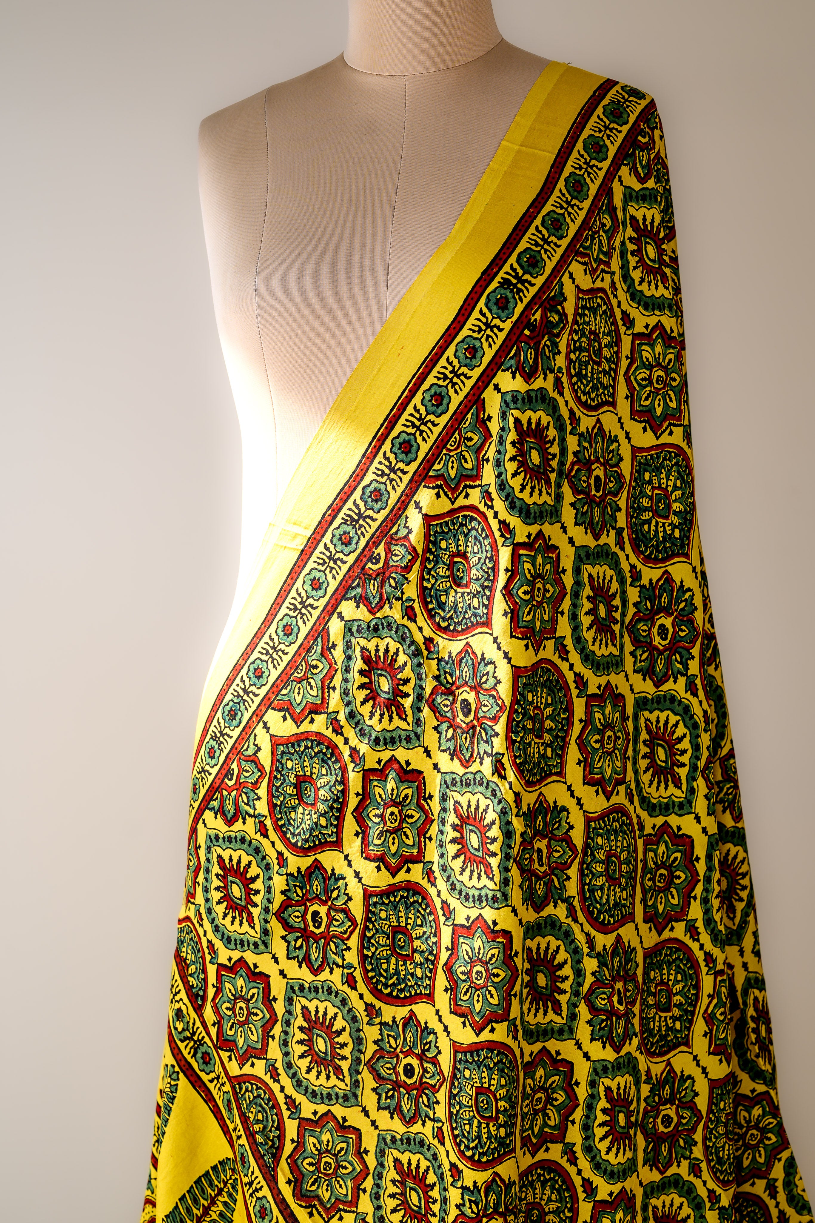 Kanakmayur Ajrakh on Modal Turmeric Dupatta