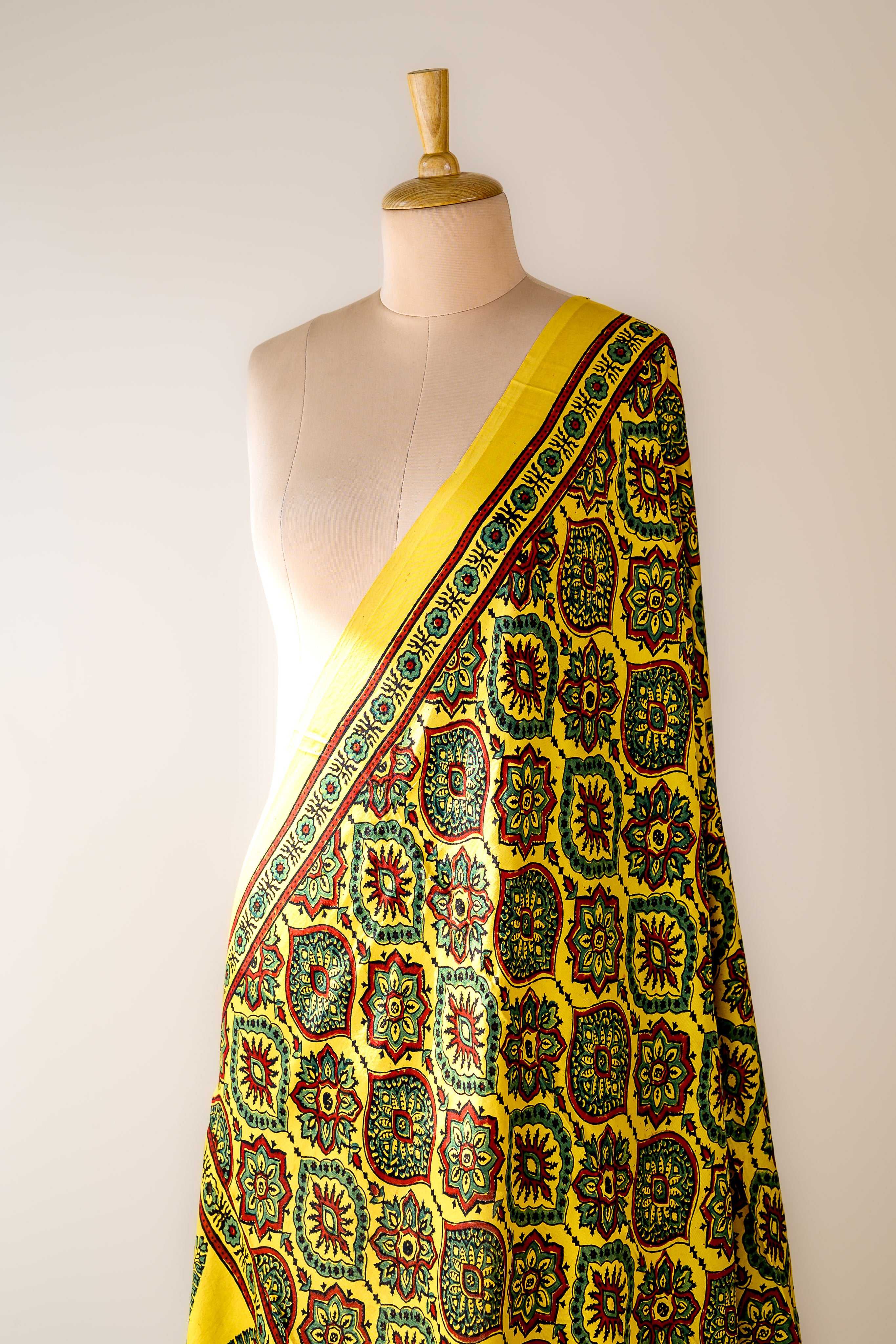 Kanakmayur Ajrakh on Modal Turmeric Dupatta