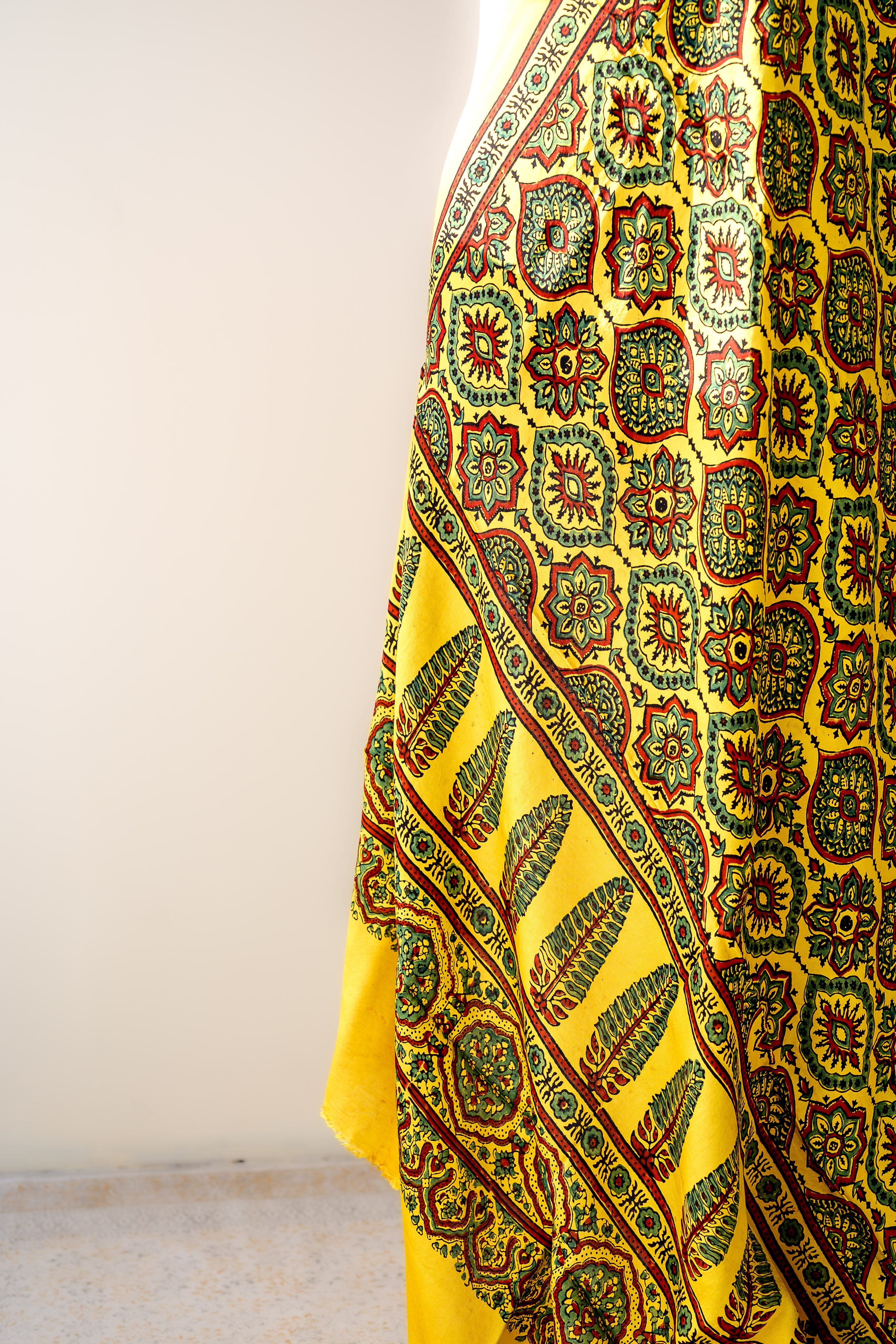 Kanakmayur Ajrakh on Modal Turmeric Dupatta