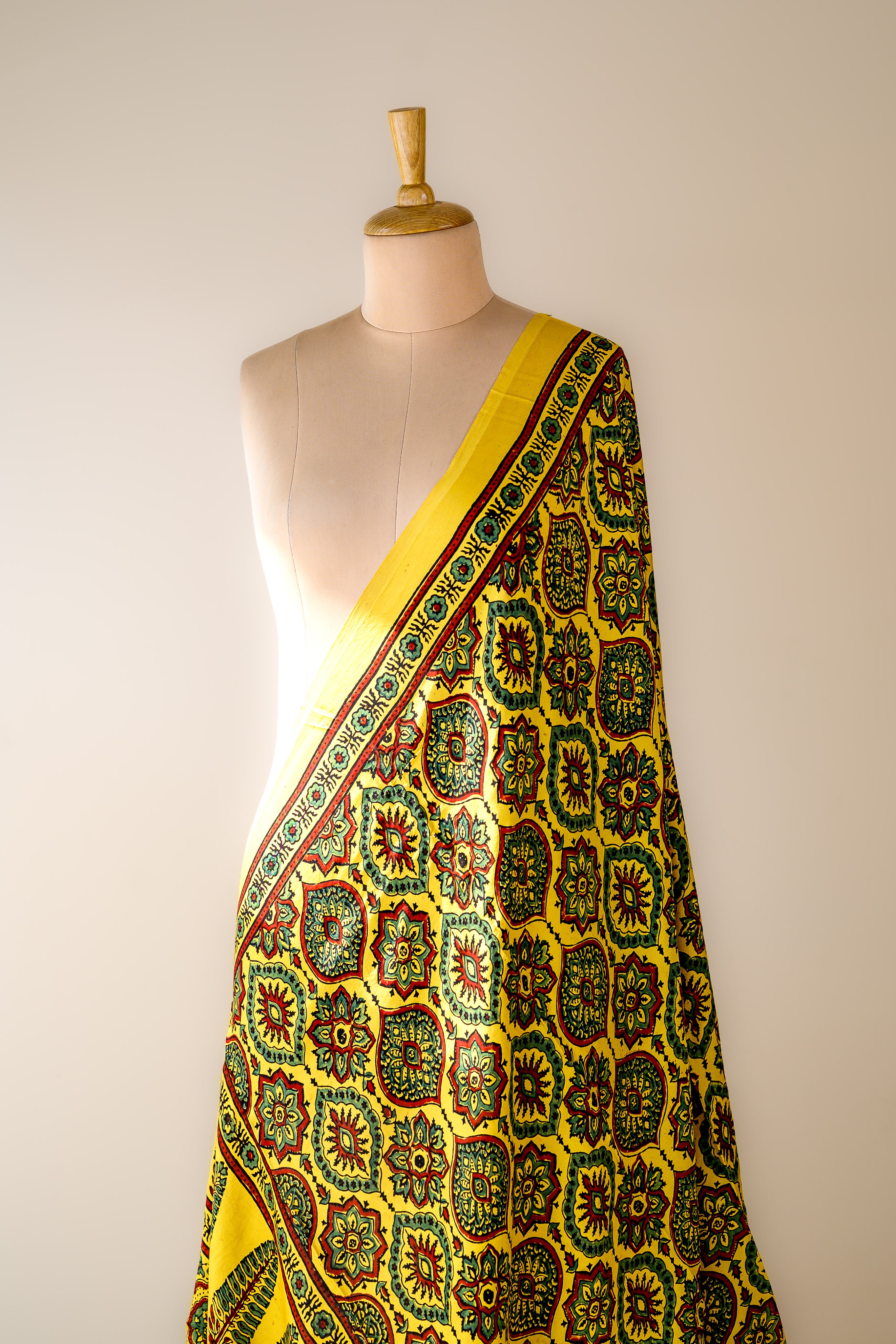 Kanakmayur Ajrakh on Modal Turmeric Dupatta