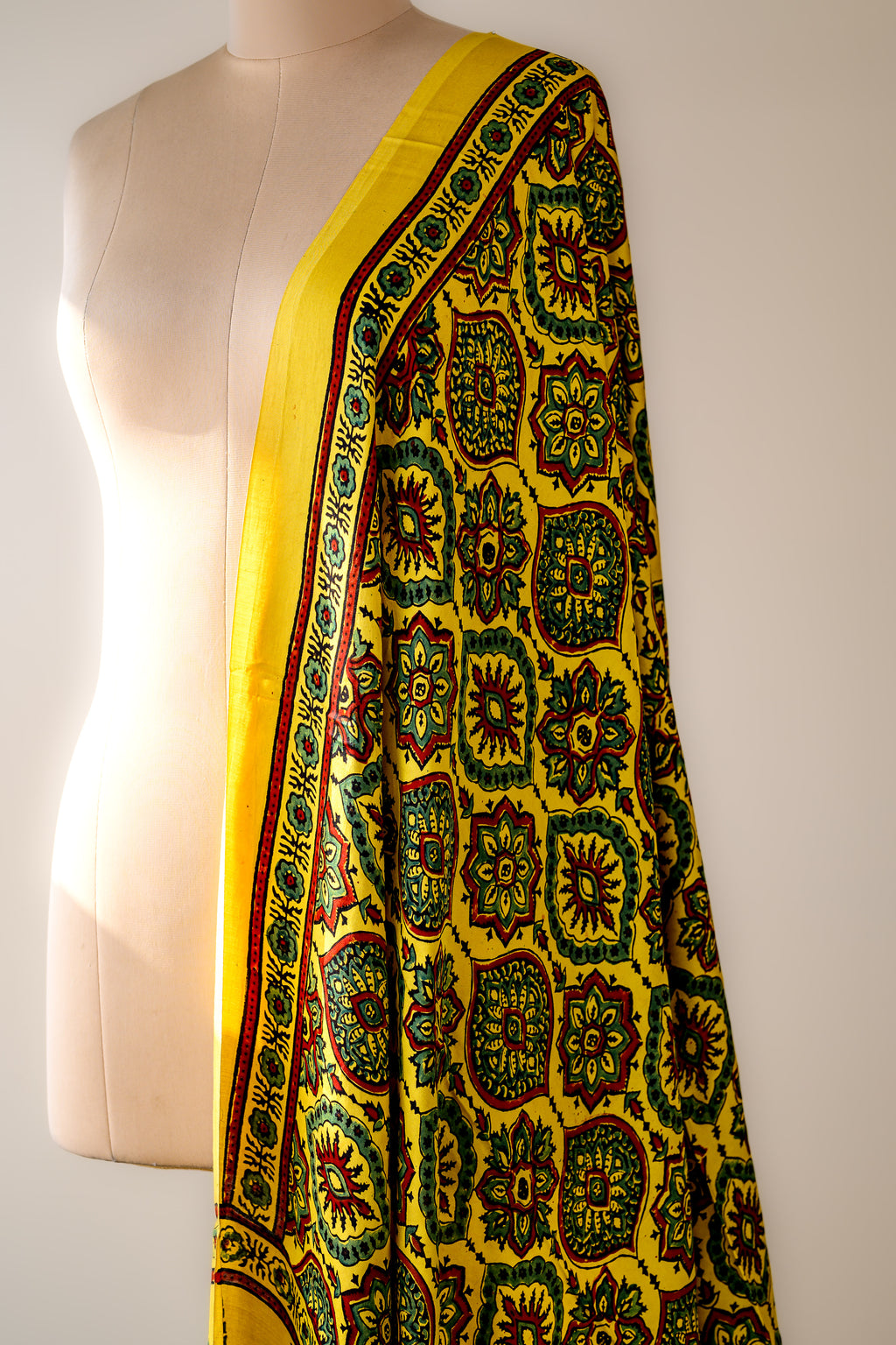 Kanakmayur Ajrakh on Modal Turmeric Dupatta