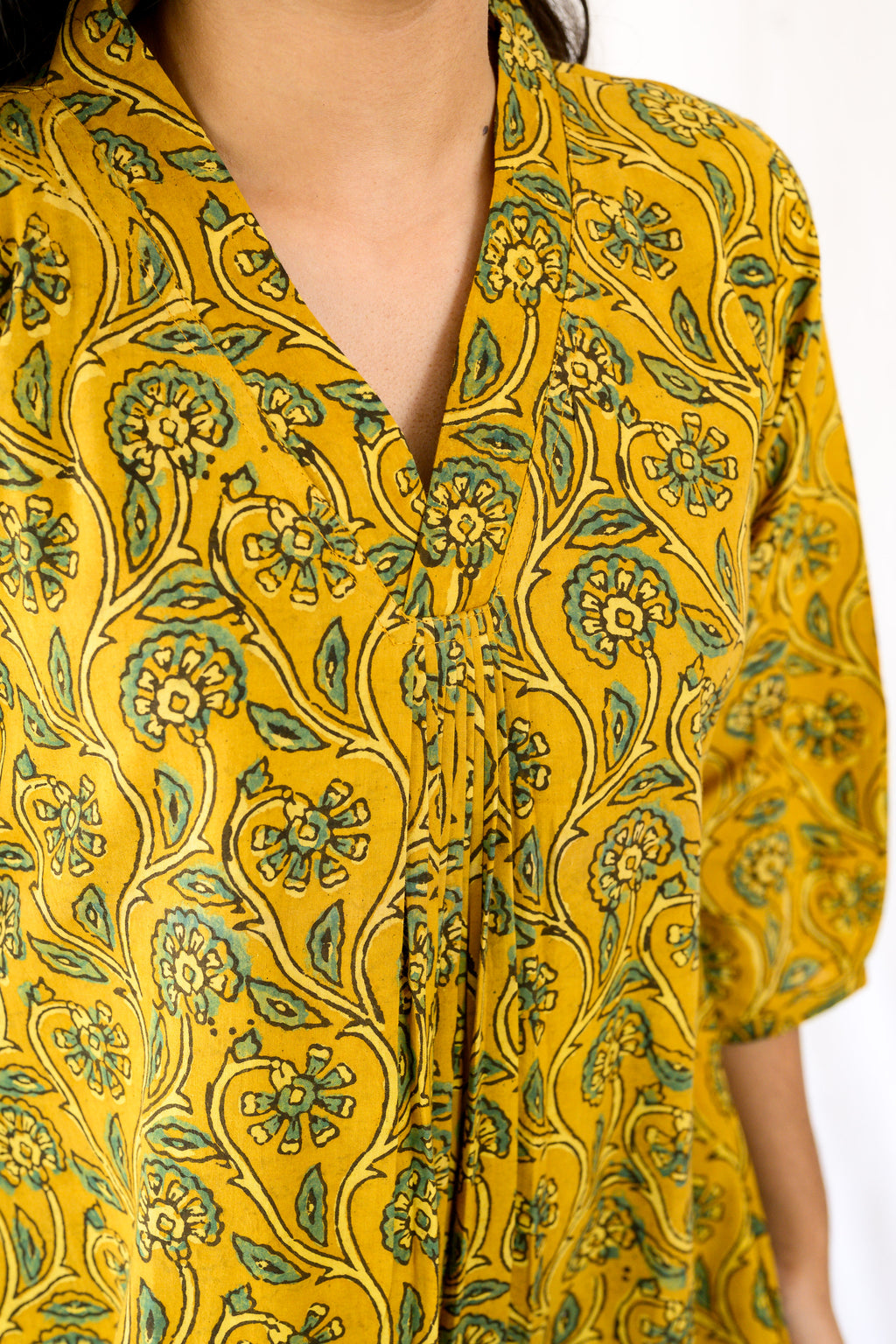 Mehreen Turmeric Ajrakh Dress