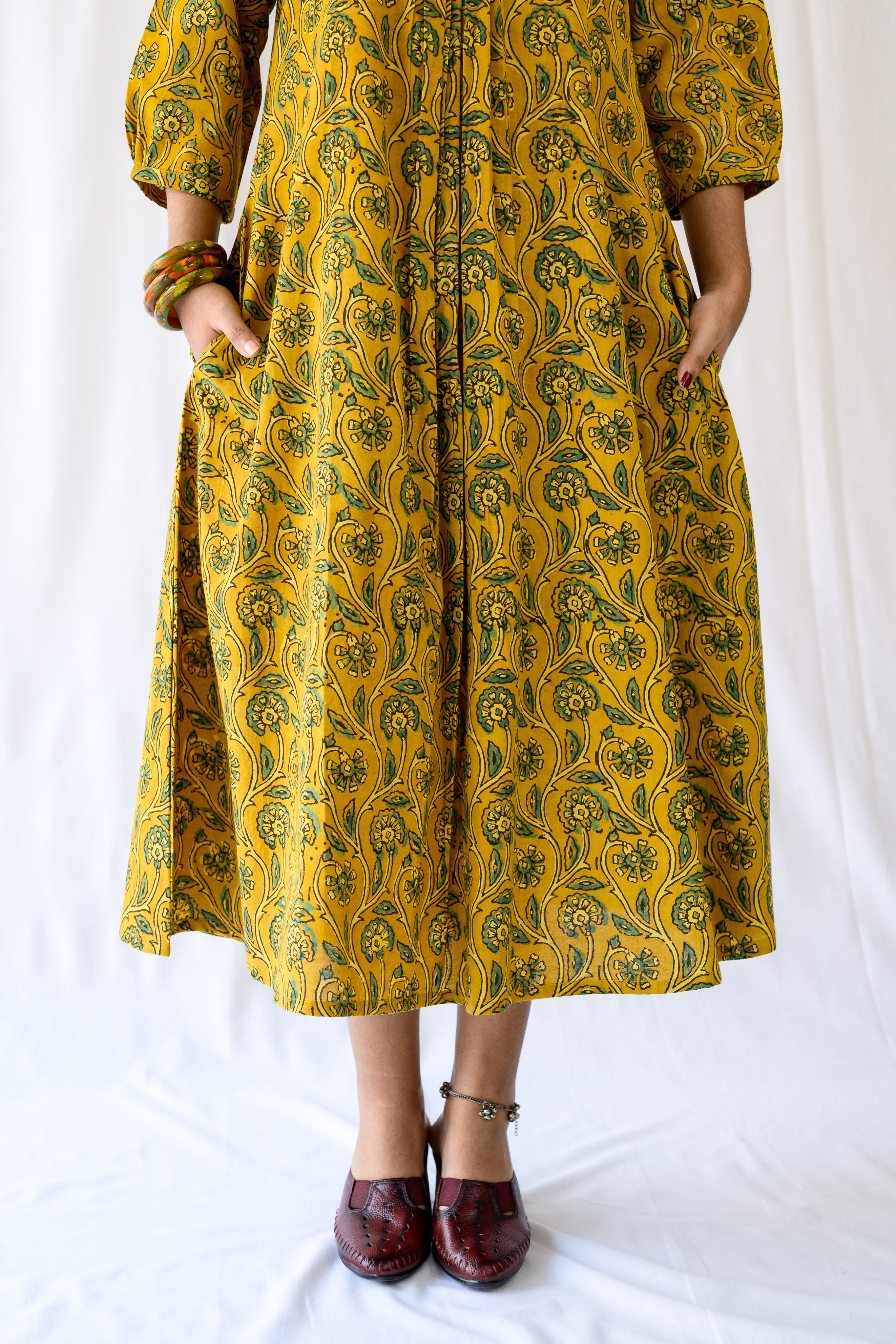 Mehreen Turmeric Ajrakh Dress