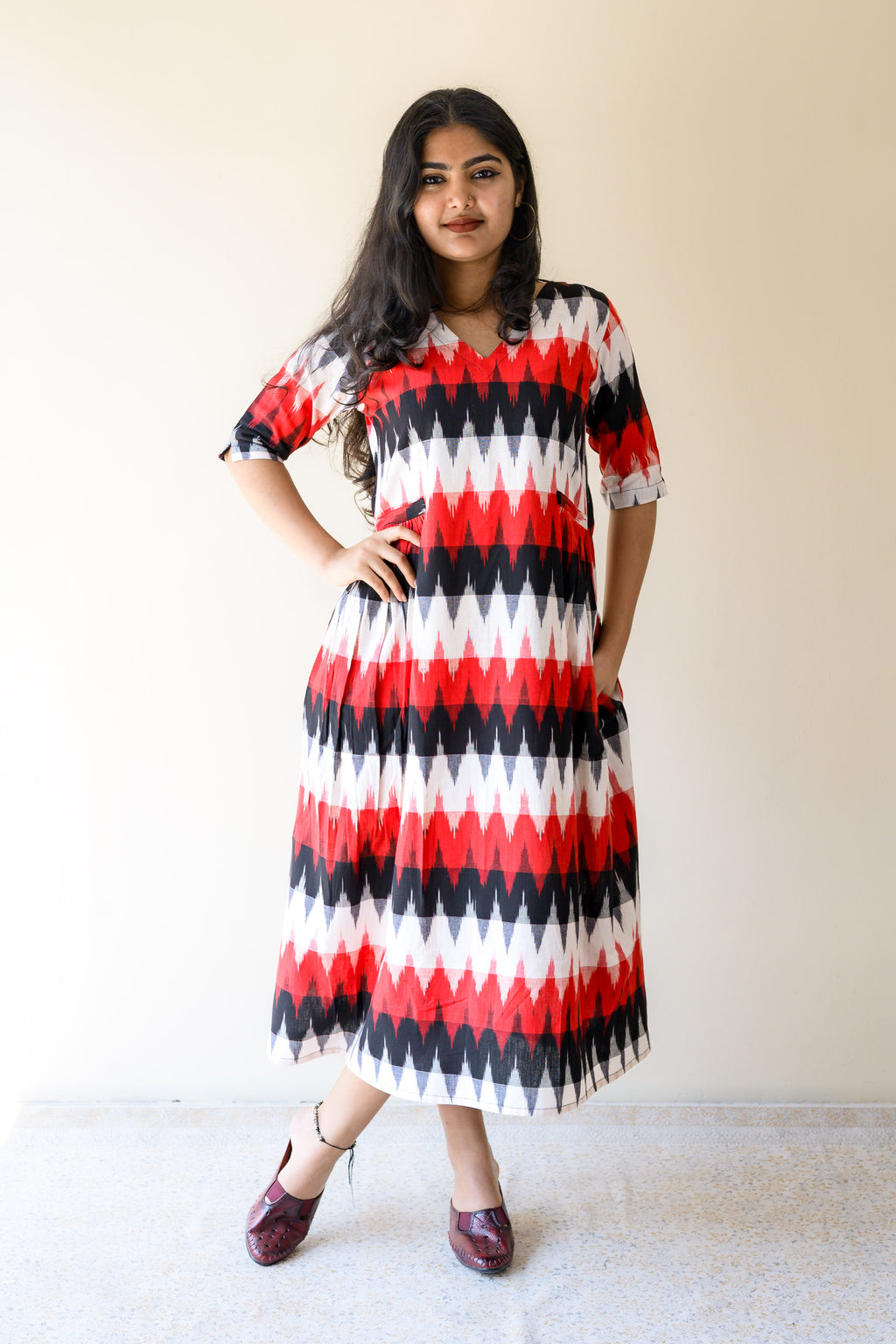 Sindoor & Shadows Ikkat Dress
