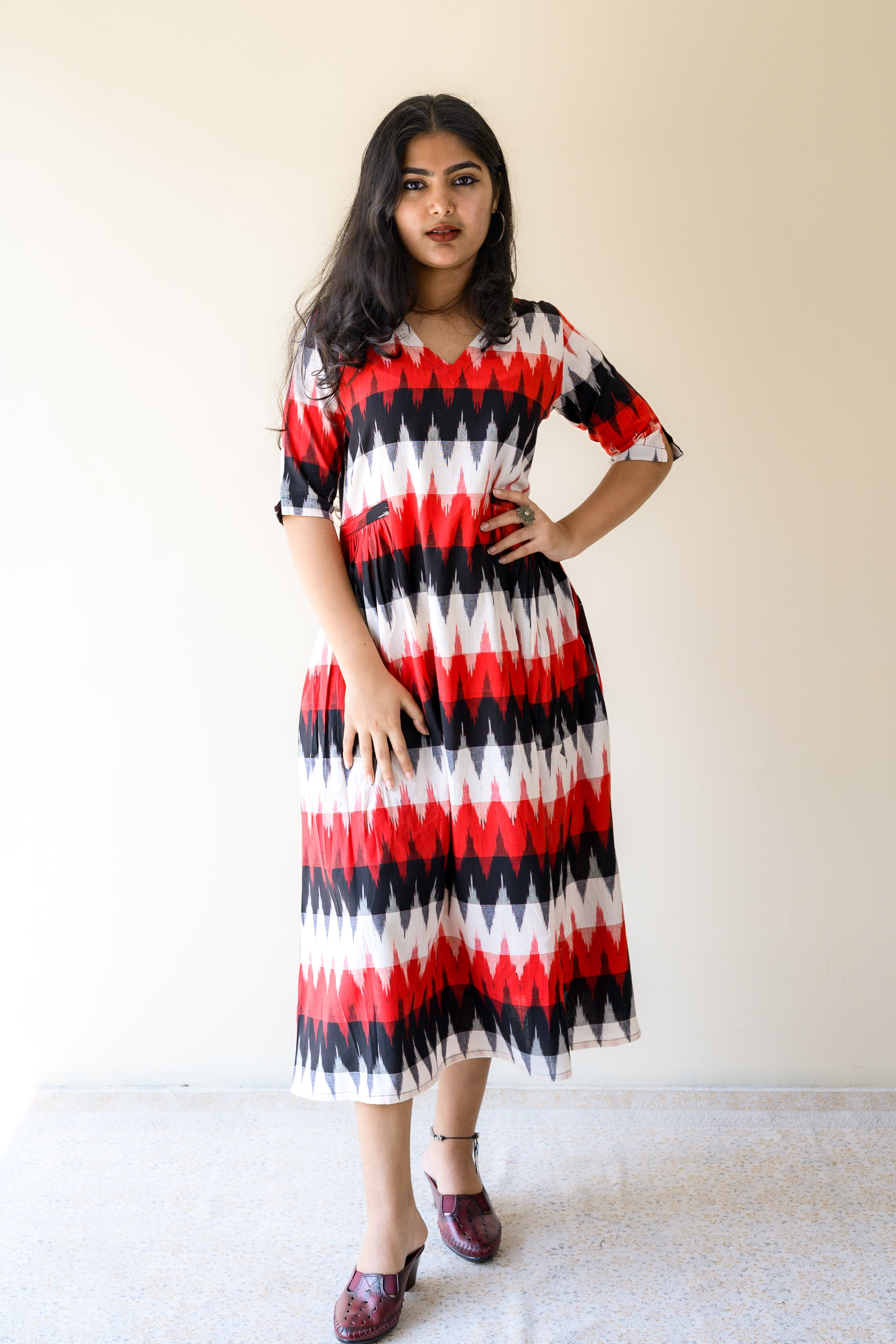 Sindoor & Shadows Ikkat Dress
