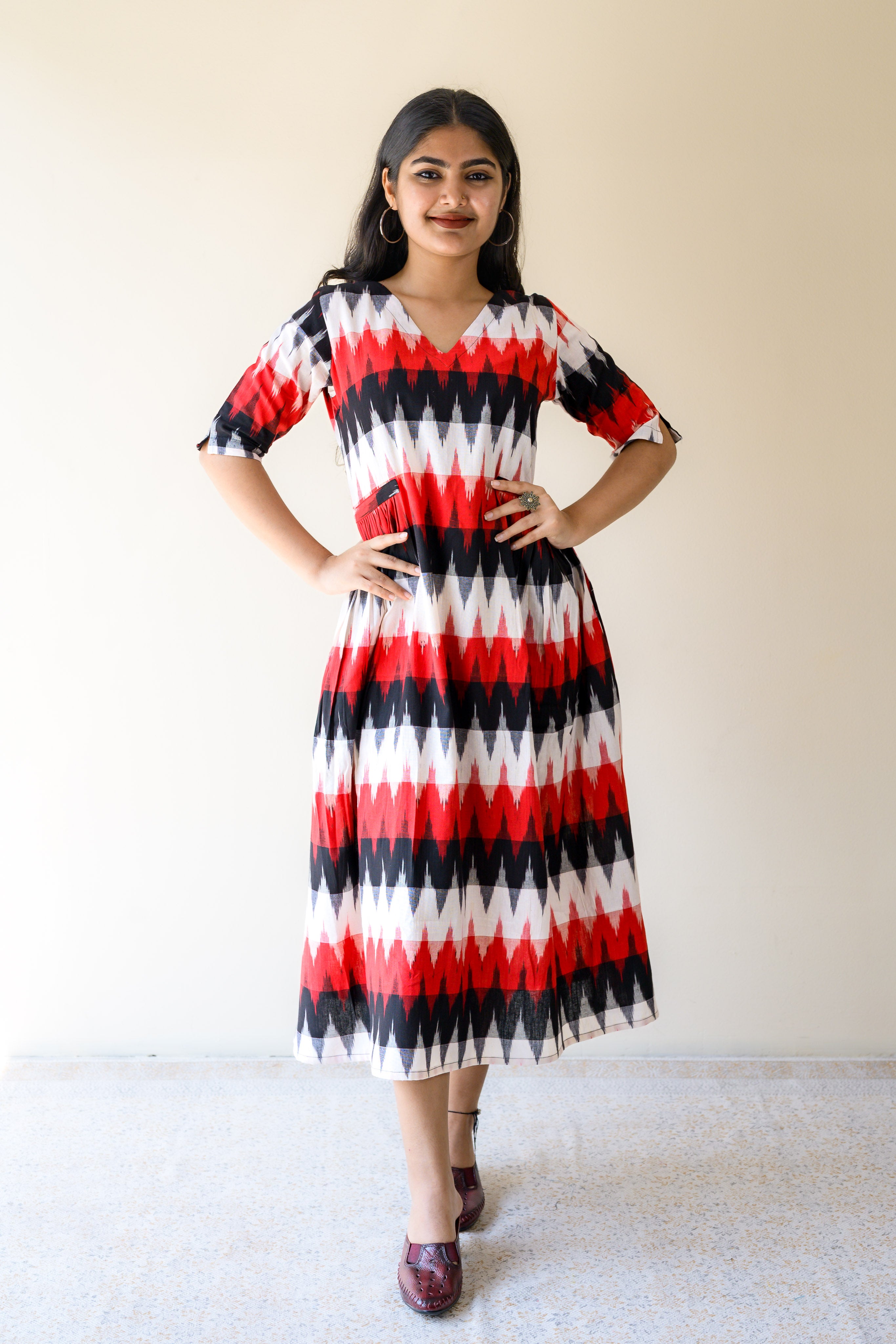 Sindoor & Shadows Ikkat Dress