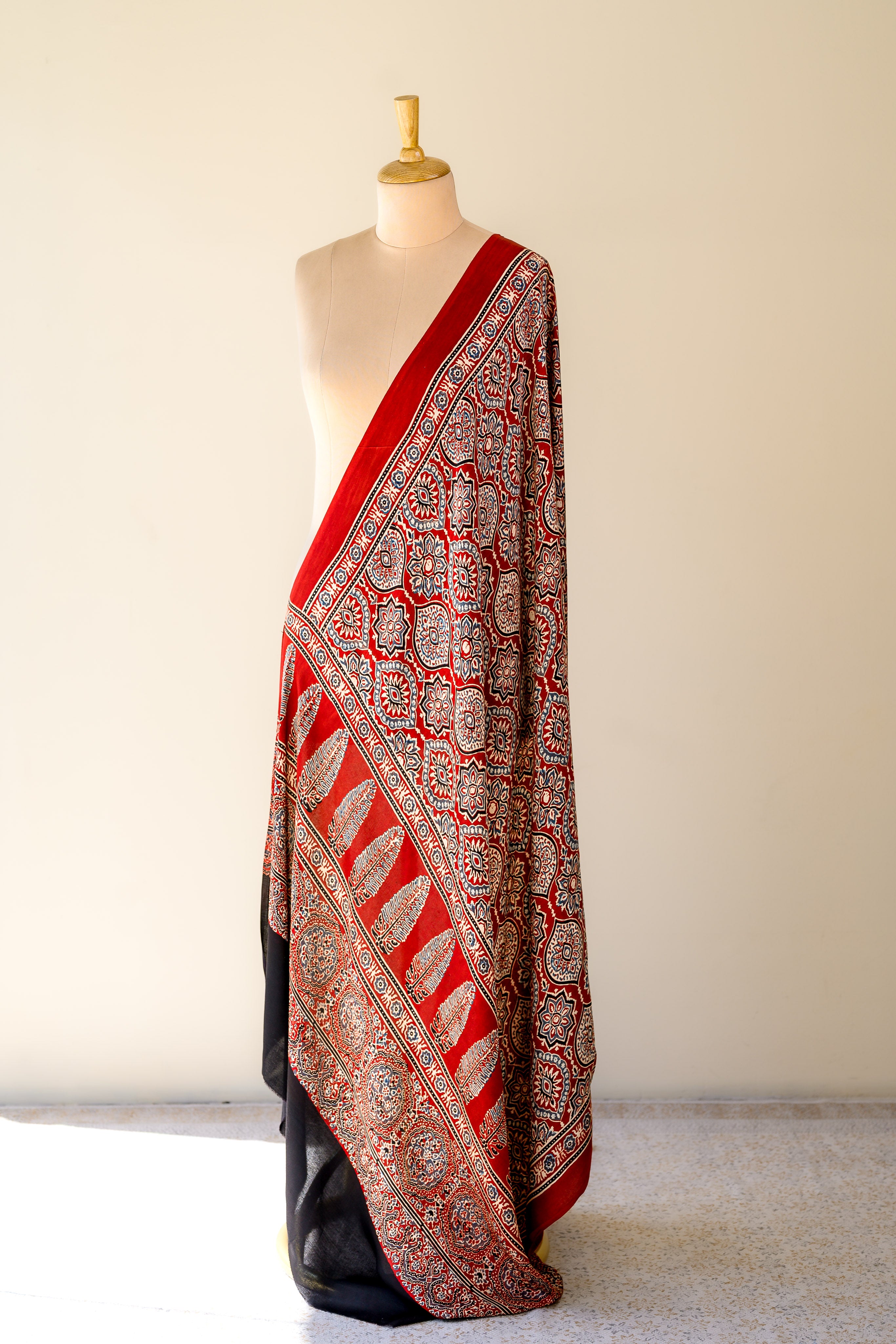 Gulmayur Ajrakh on Modal Madder Red Dupatta