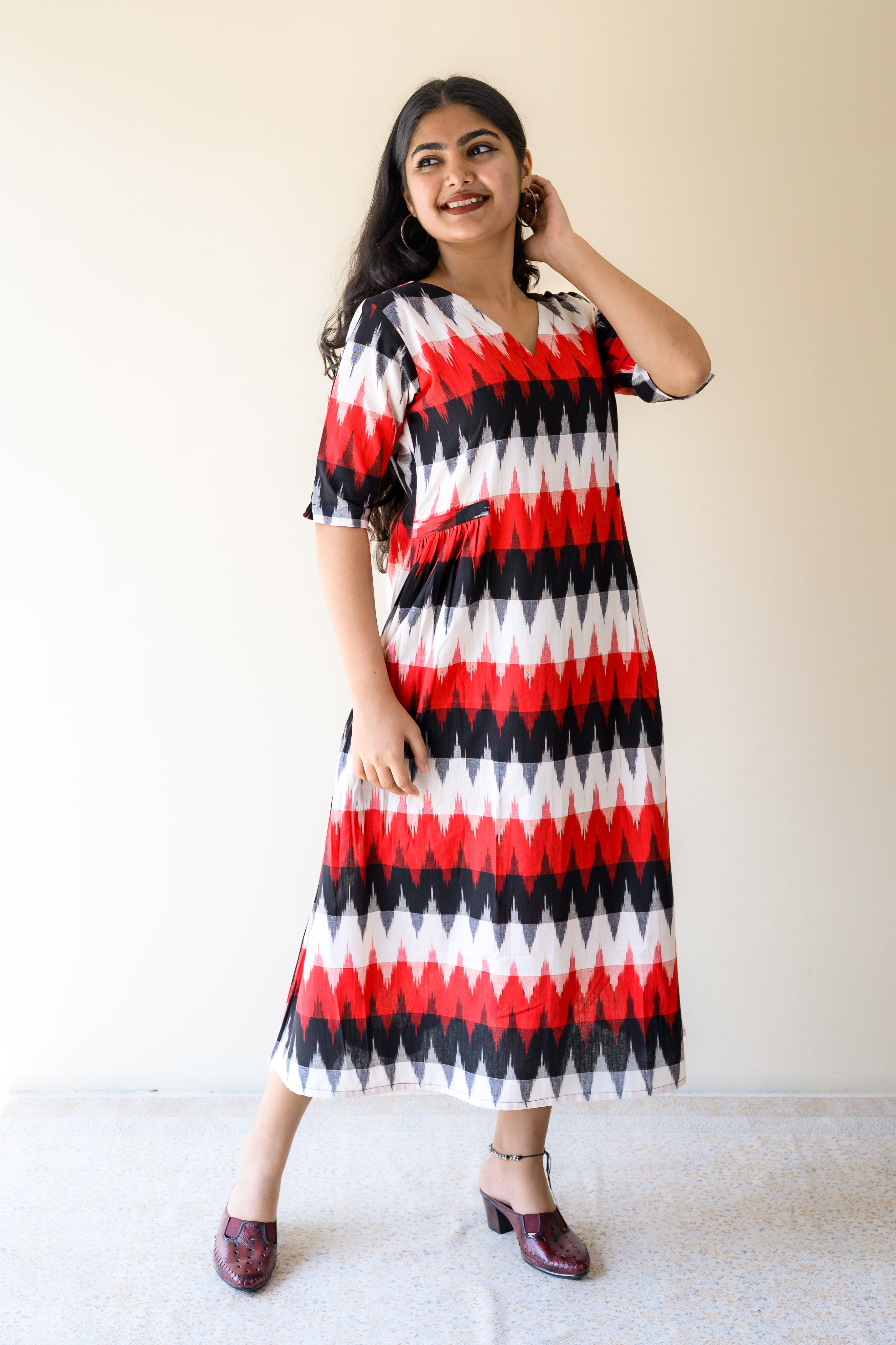 Sindoor & Shadows Ikkat Dress