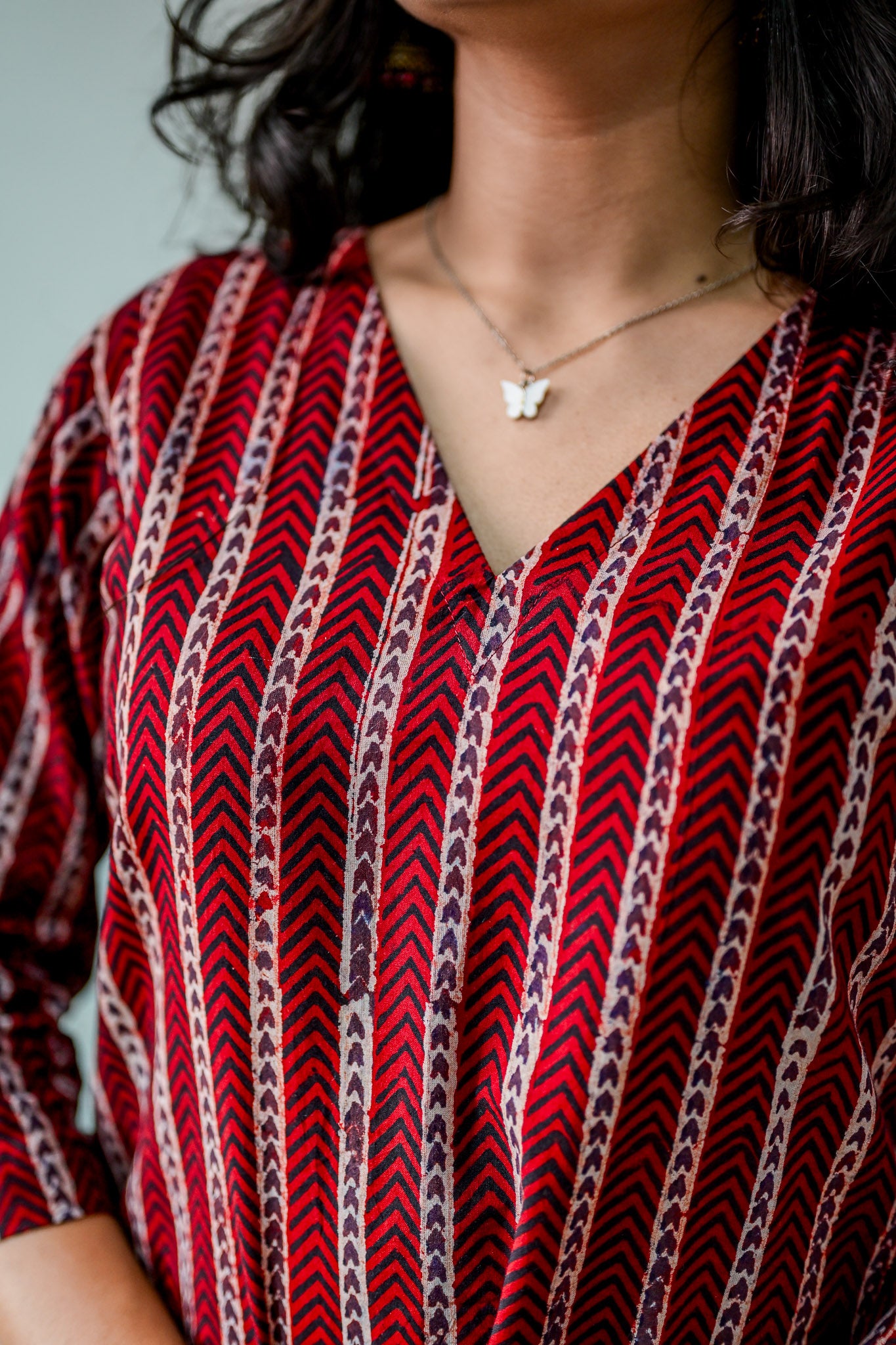 Zeraya Madder Red Ajrakh Kurta