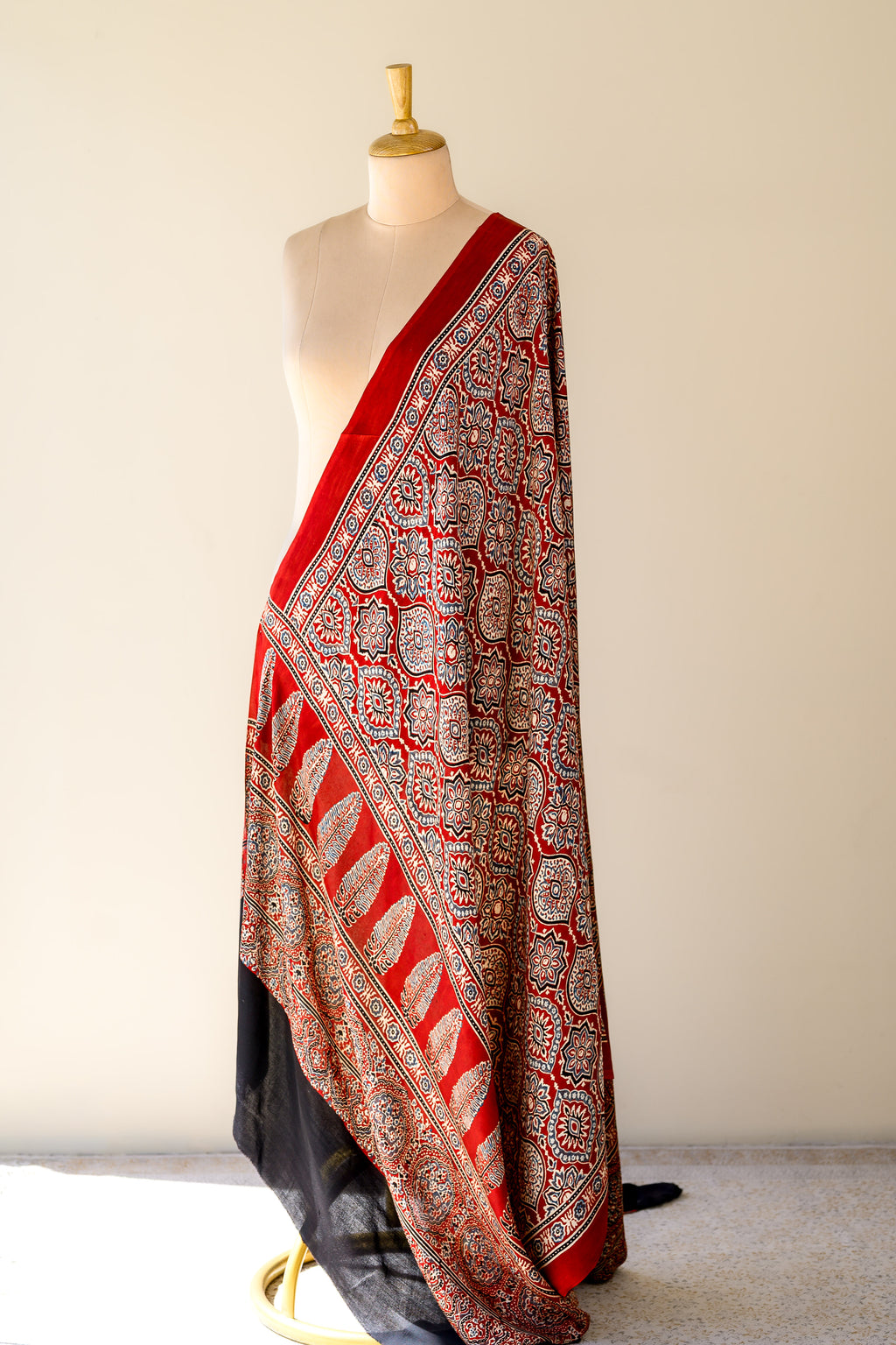Gulmayur Ajrakh on Modal Madder Red Dupatta