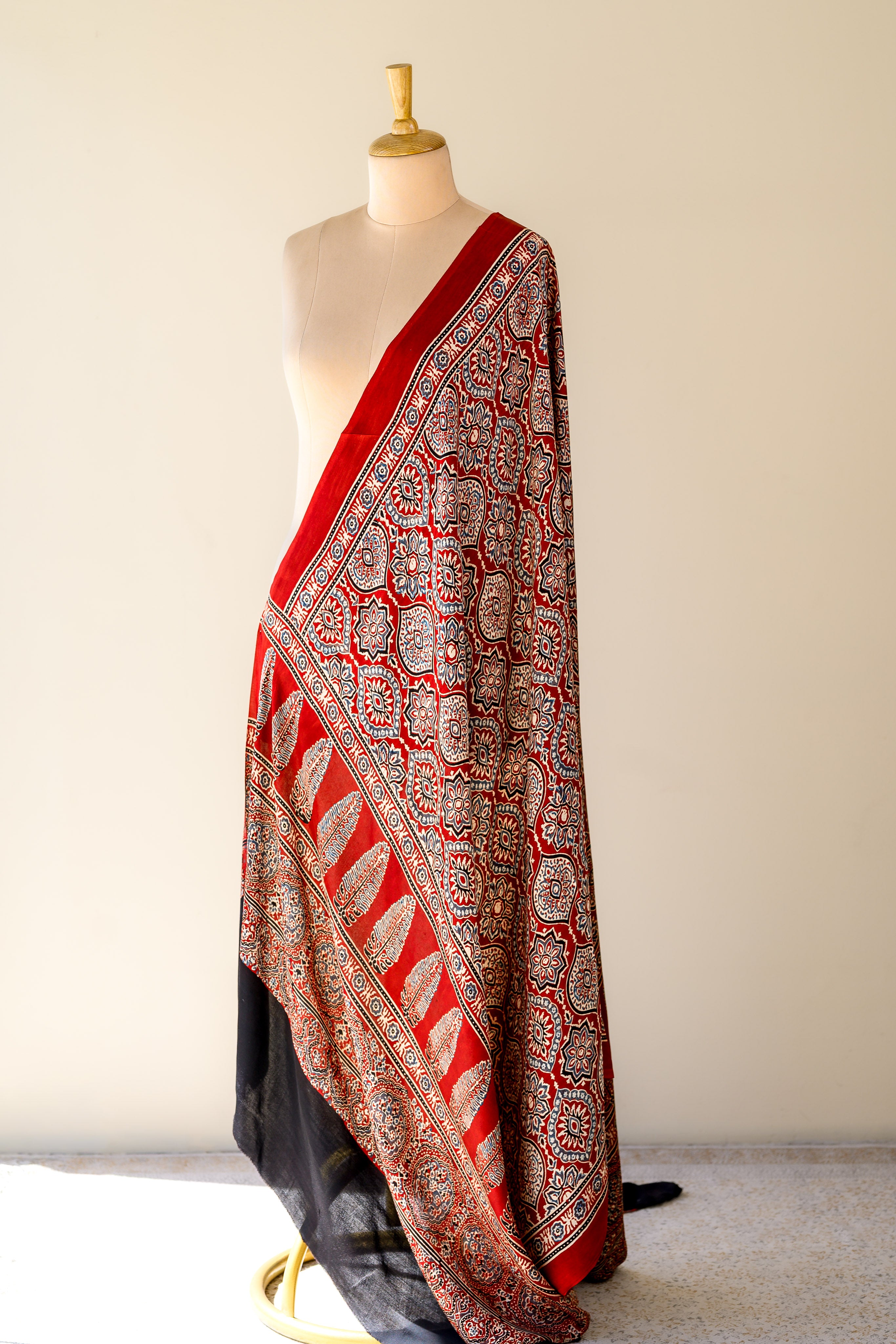 Gulmayur Ajrakh on Modal Madder Red Dupatta