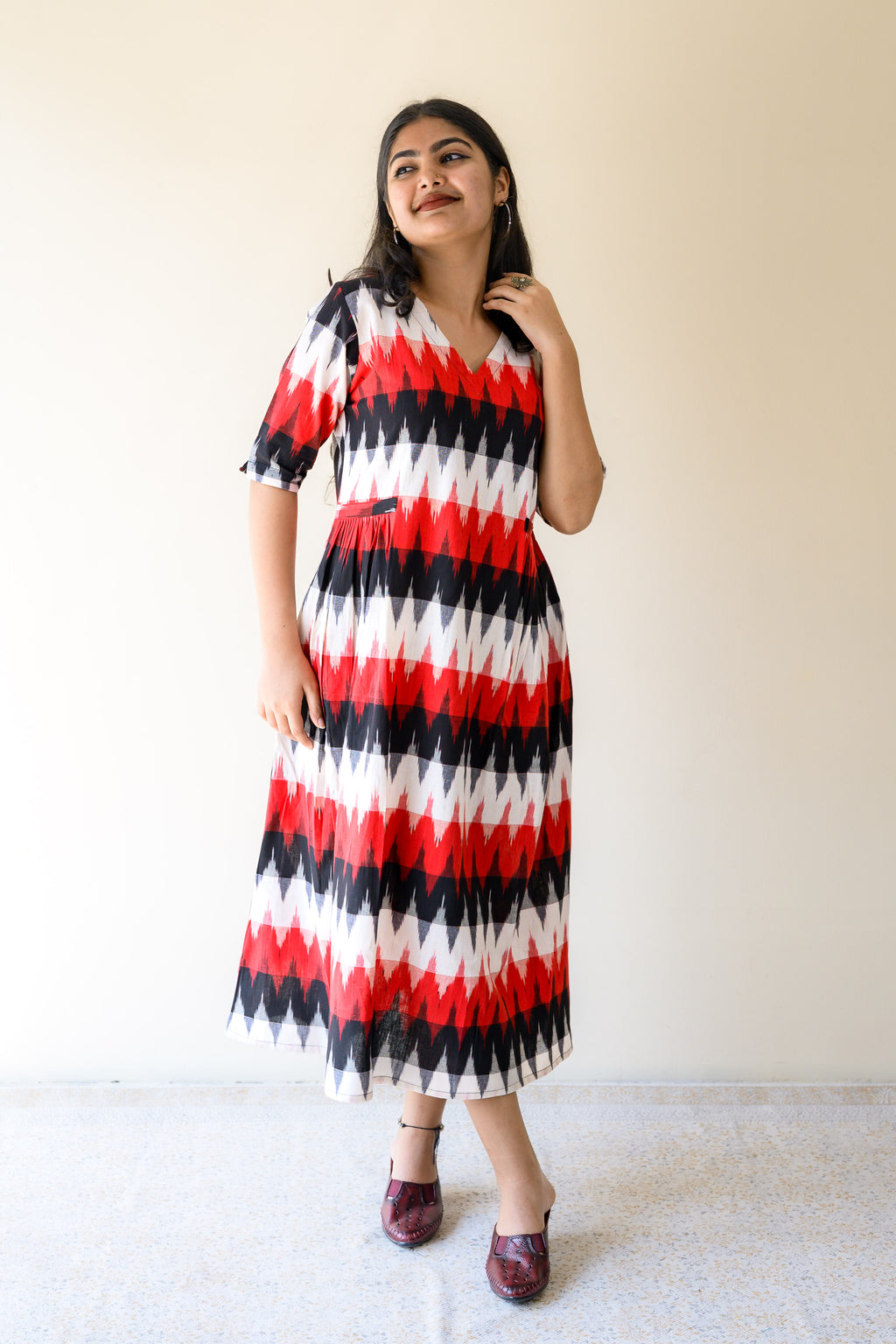 Sindoor & Shadows Ikkat Dress