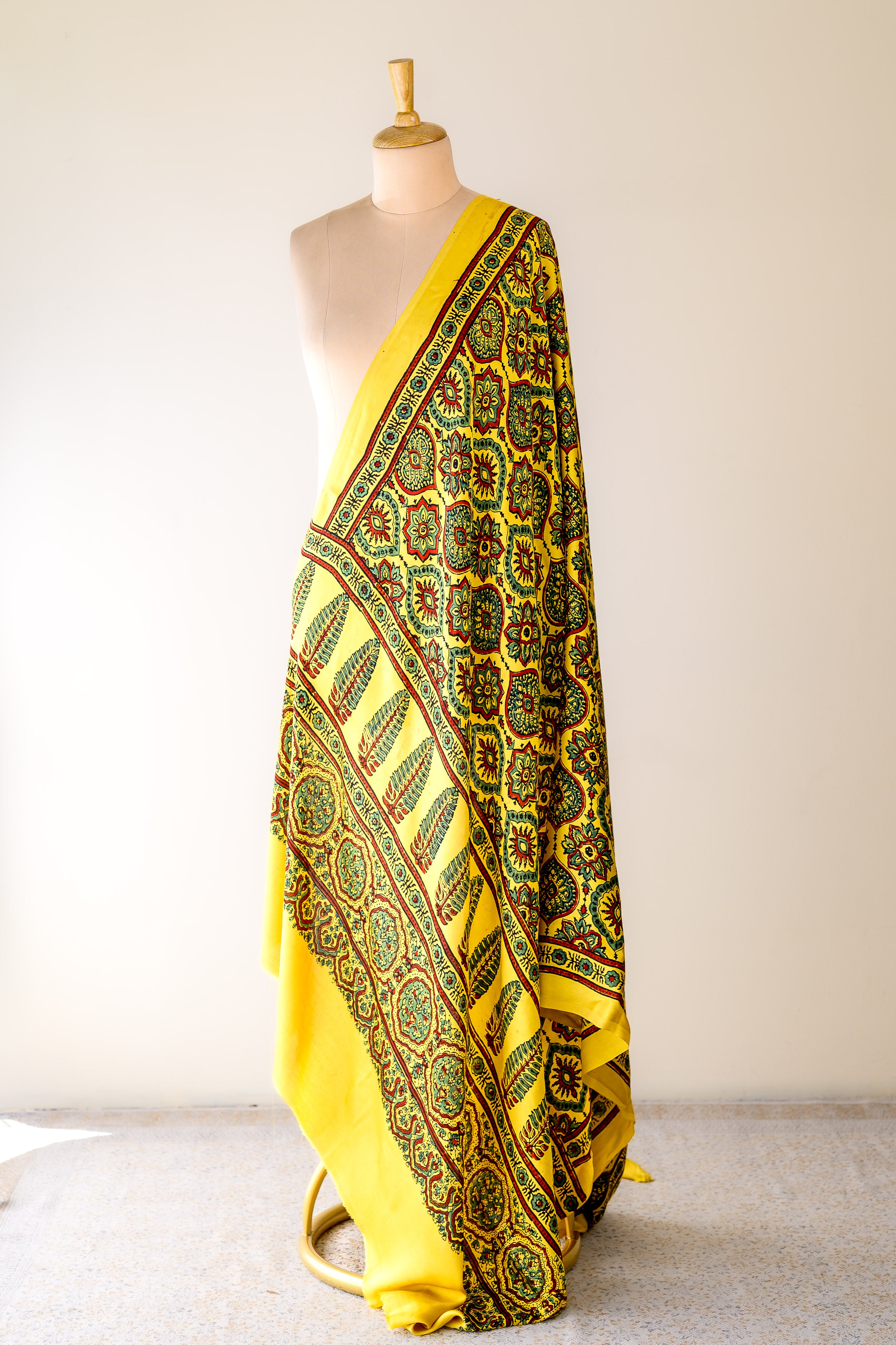 Kanakmayur Ajrakh on Modal Turmeric Dupatta