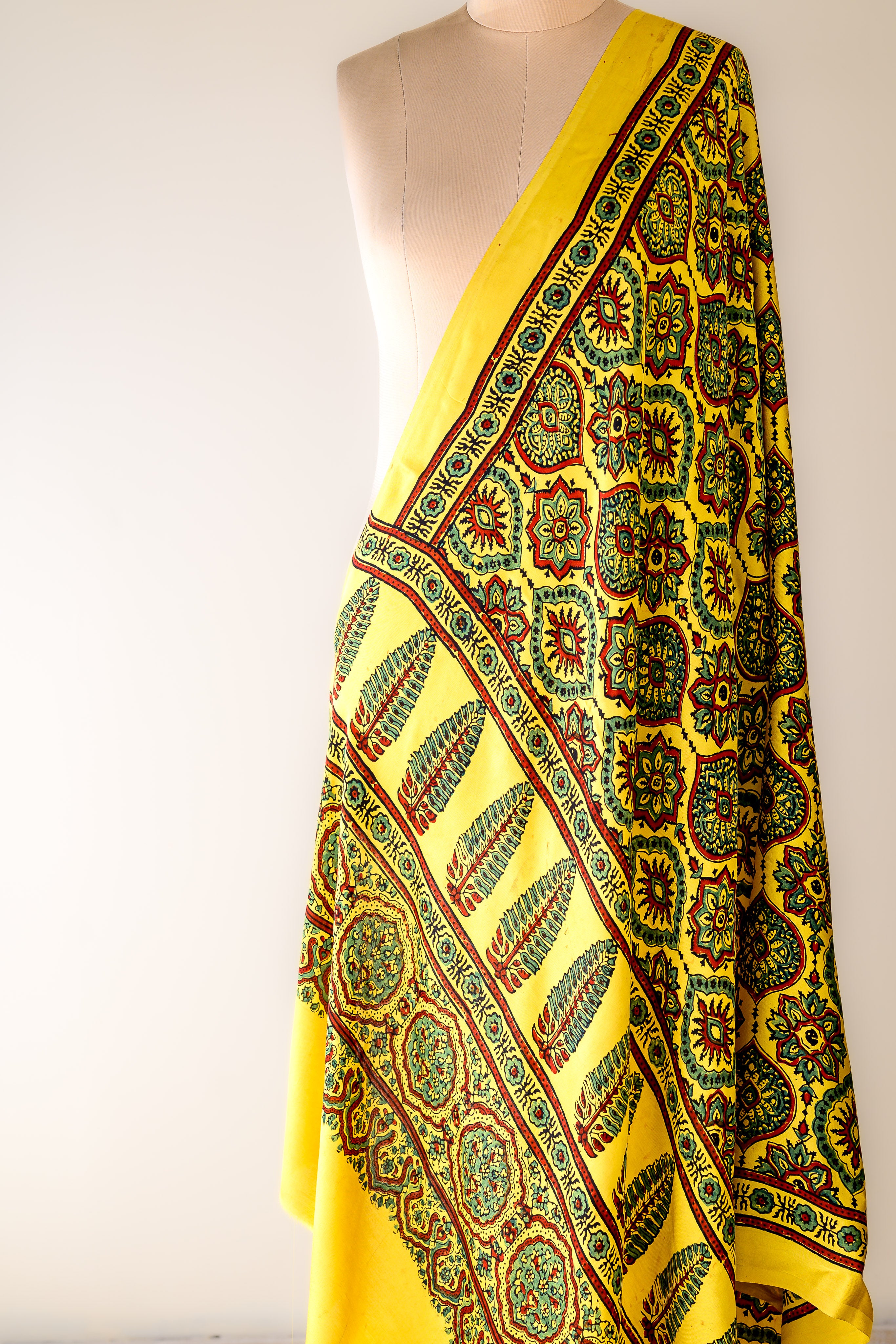 Kanakmayur Ajrakh on Modal Turmeric Dupatta