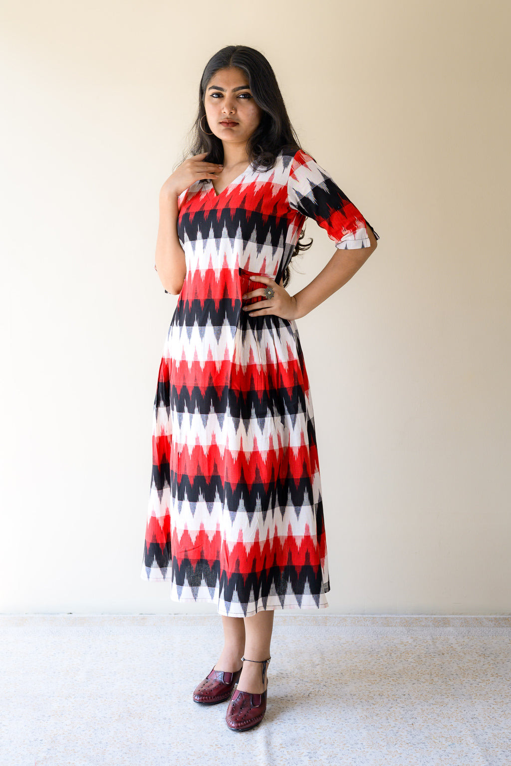 Sindoor & Shadows Ikkat Dress