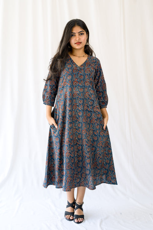 Mehreen Indigo Ajrakh Dress
