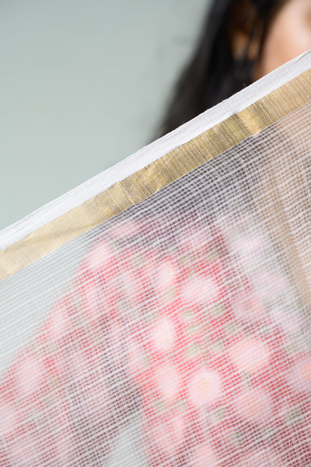 Light Pink Plain Kota Doria Dupatta