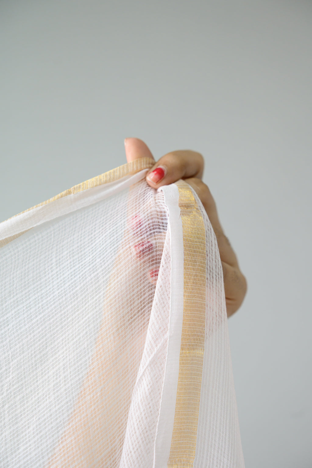 Light Pink Plain Kota Doria Dupatta