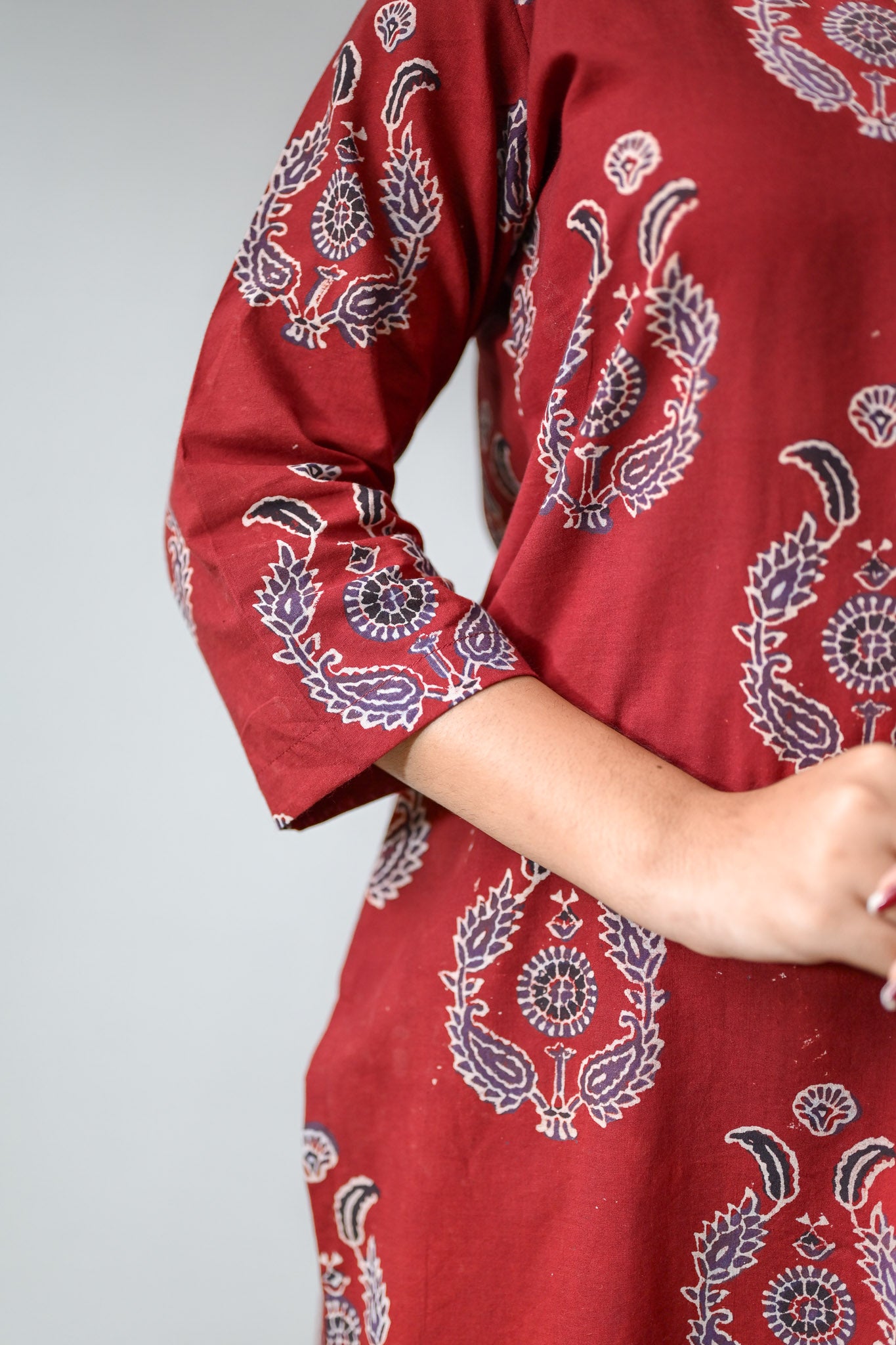 Pankhuri Madder Red Ajrakh Kurta