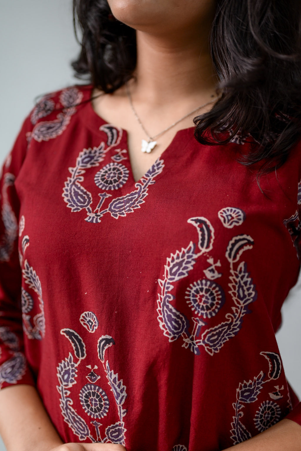 Pankhuri Madder Red Ajrakh Kurta