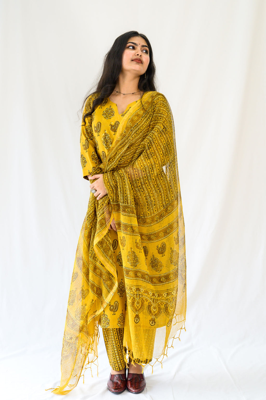 Set of 2- Hemali Ajrakh Cotton Kurta & Pants Set