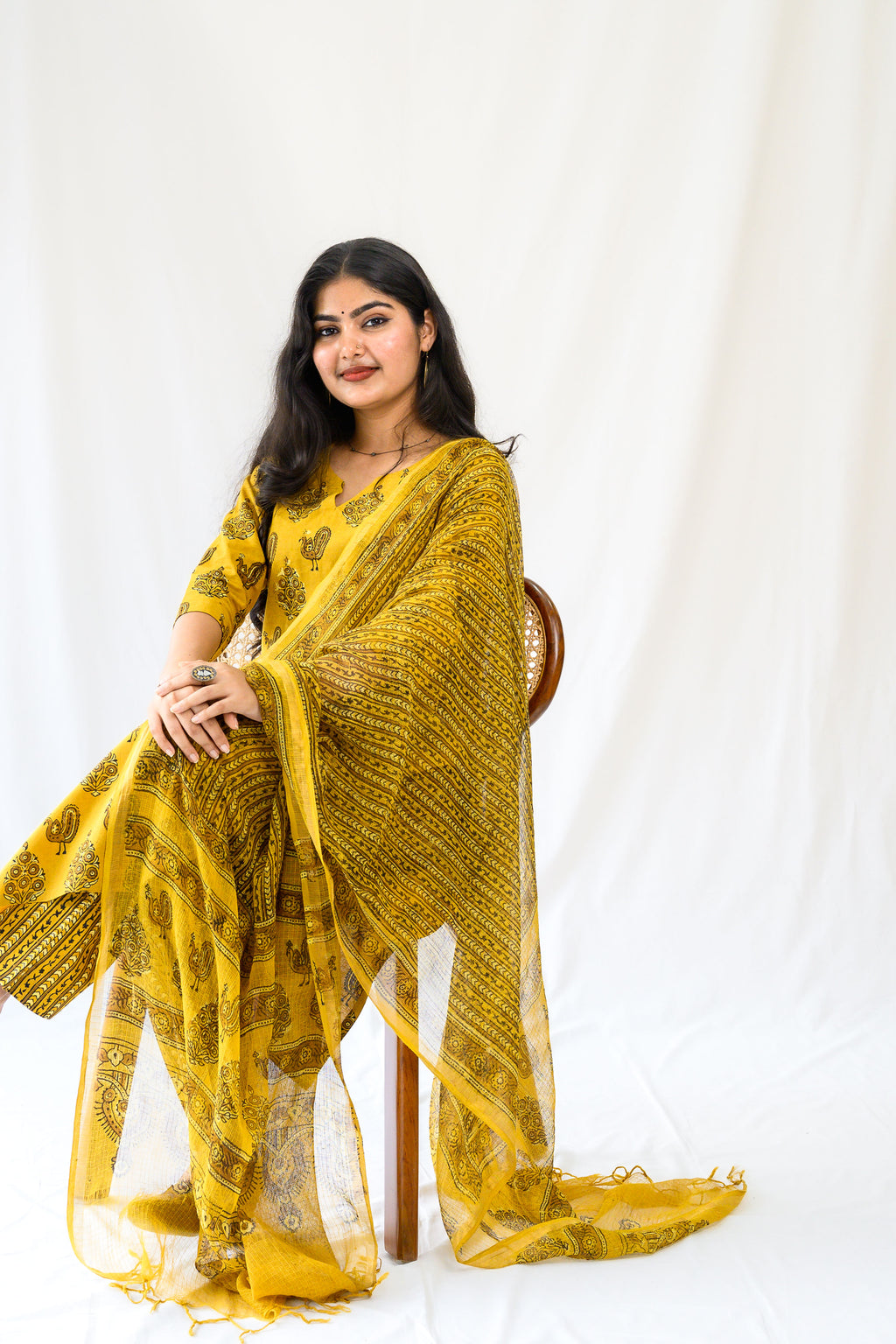 Set of 2- Hemali Ajrakh Cotton Kurta & Pants Set