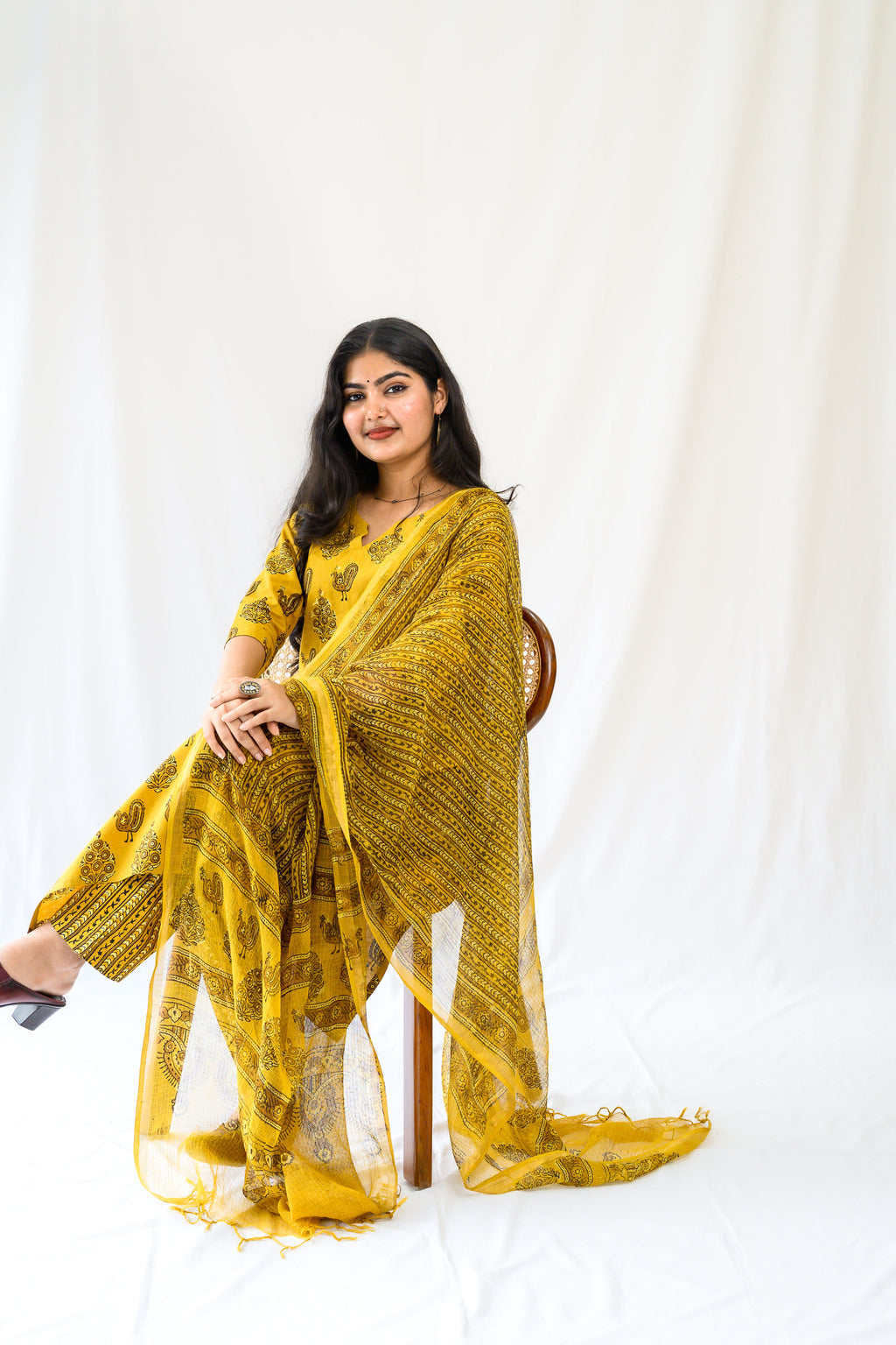 Set of 2- Hemali Ajrakh Cotton Kurta & Pants Set