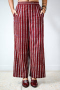 Zeraya Madder Red Ajrakh Parallel Pants