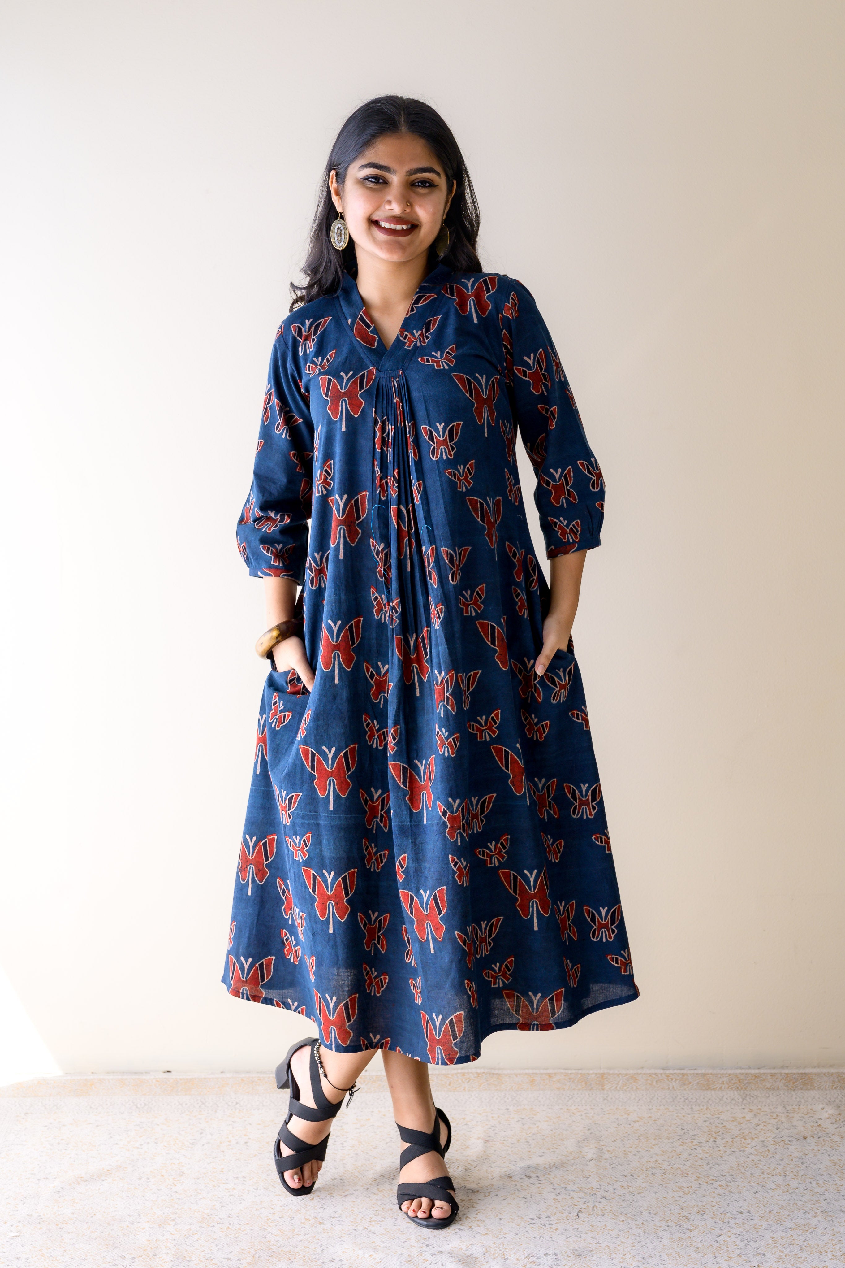 Farasha Indigo Ajrakh Dress
