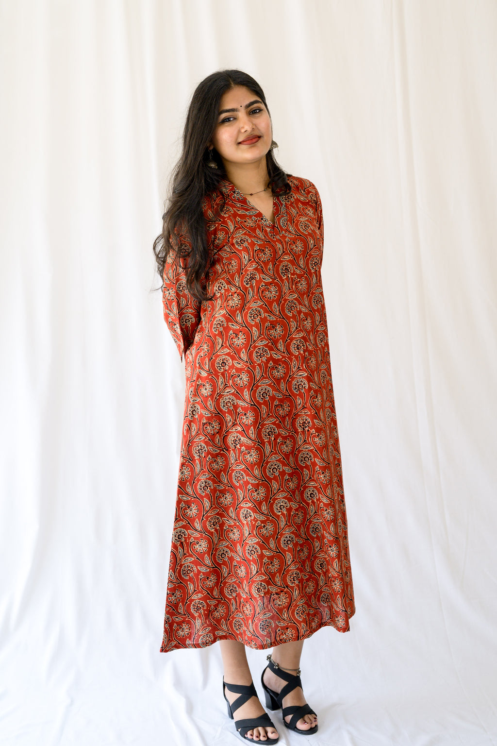 Mehreen Madder Red Ajrakh Dress