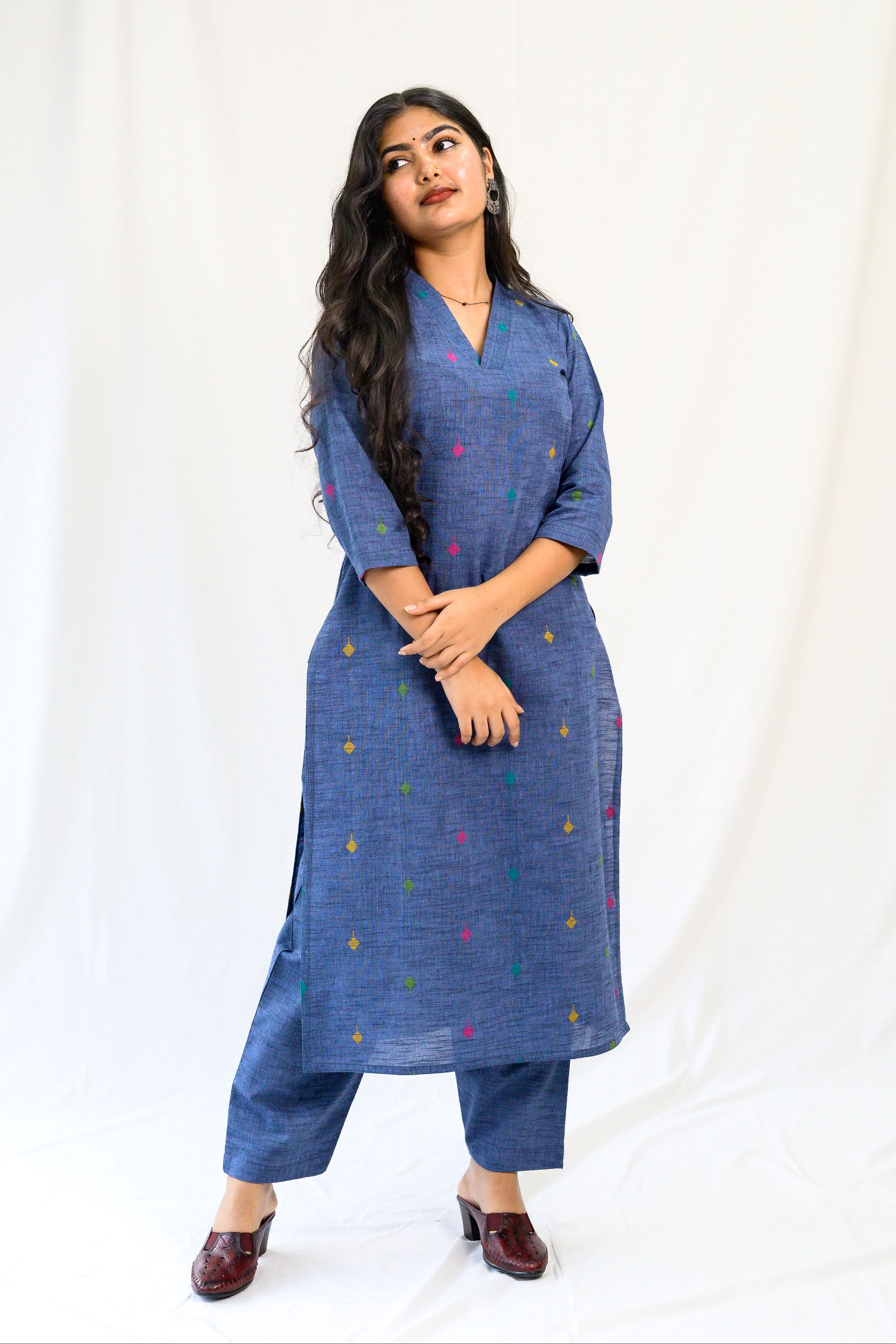 Set of 2- Induraga South Cotton Kurta & Pants Set
