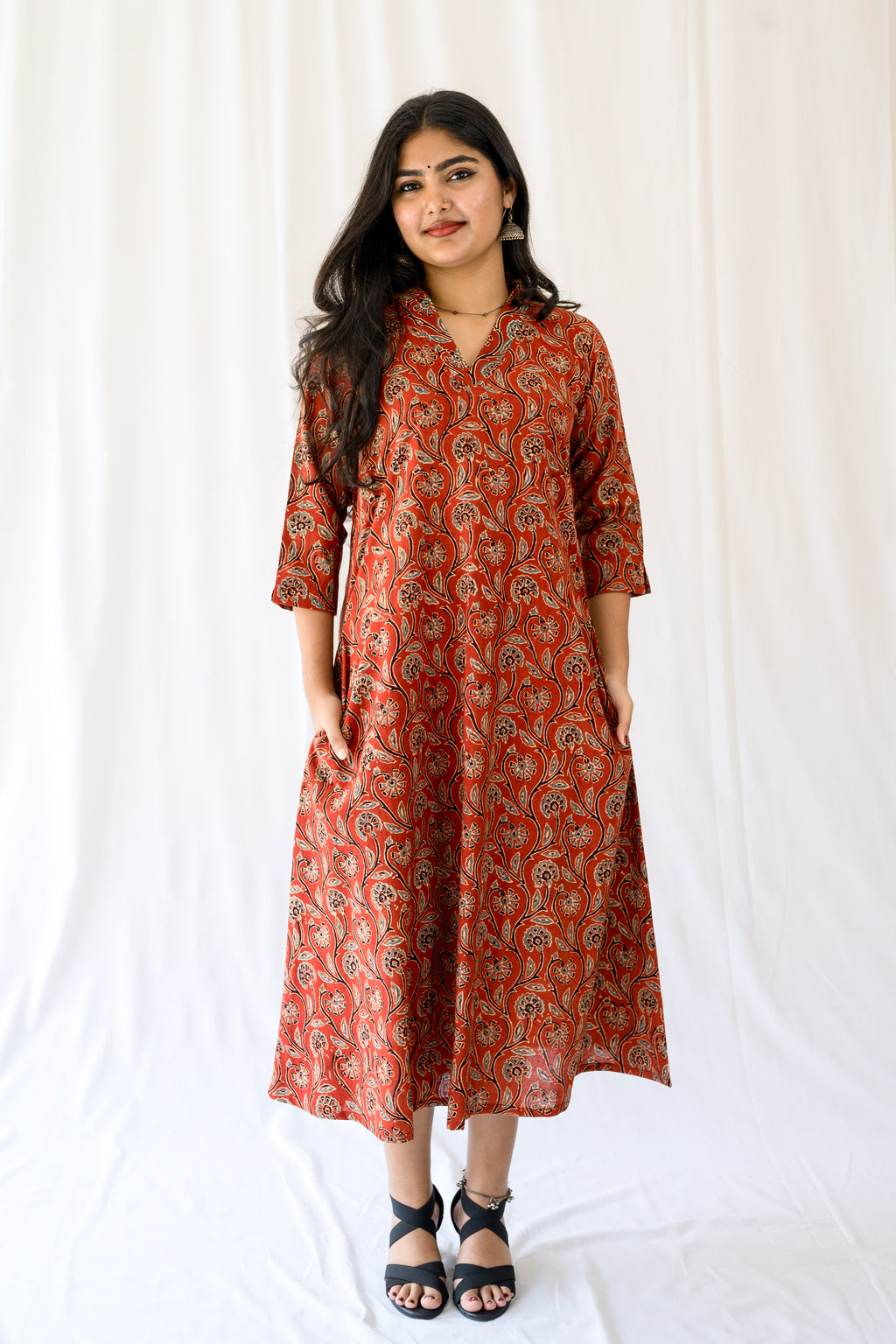 Mehreen Madder Red Ajrakh Dress