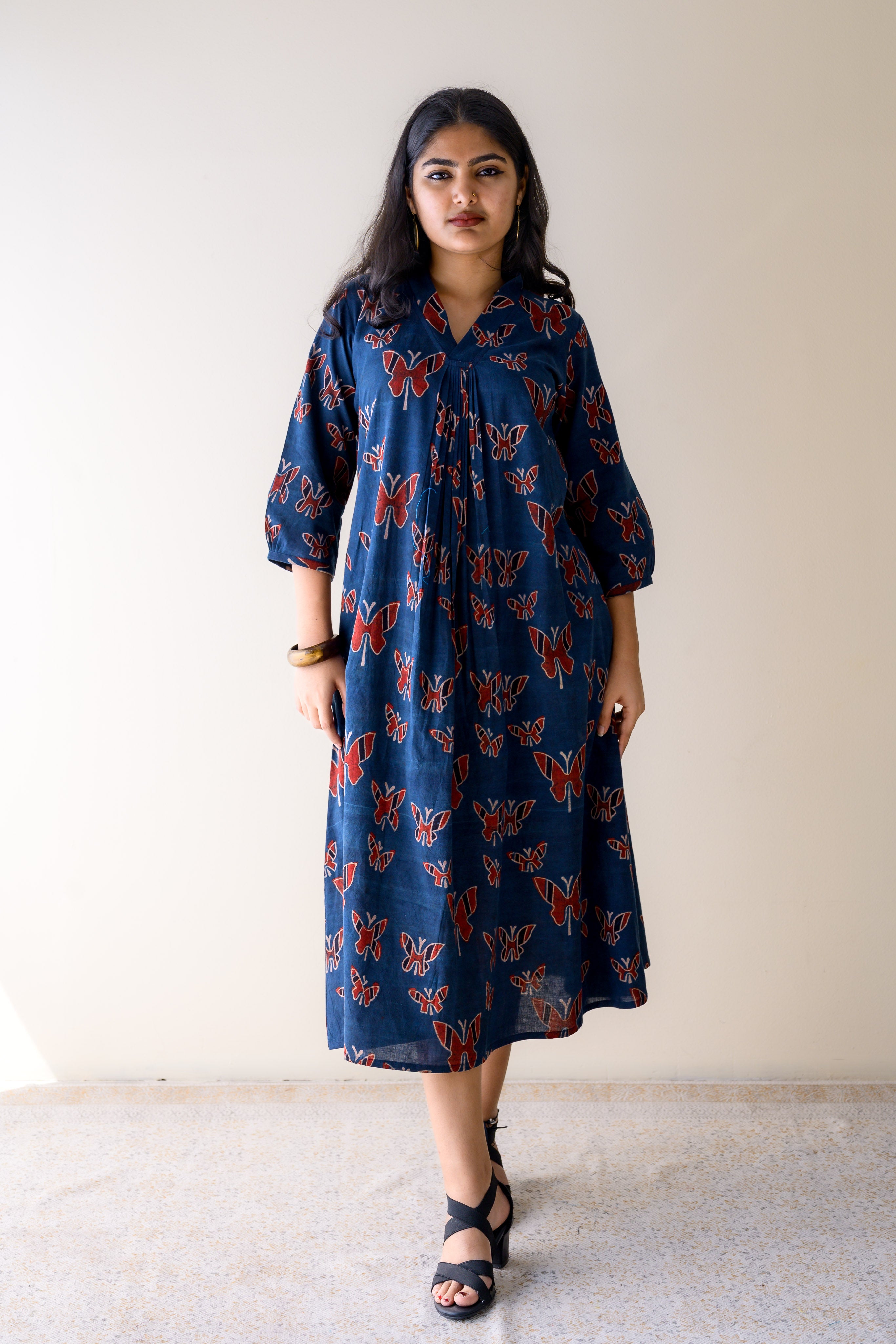 Farasha Indigo Ajrakh Dress