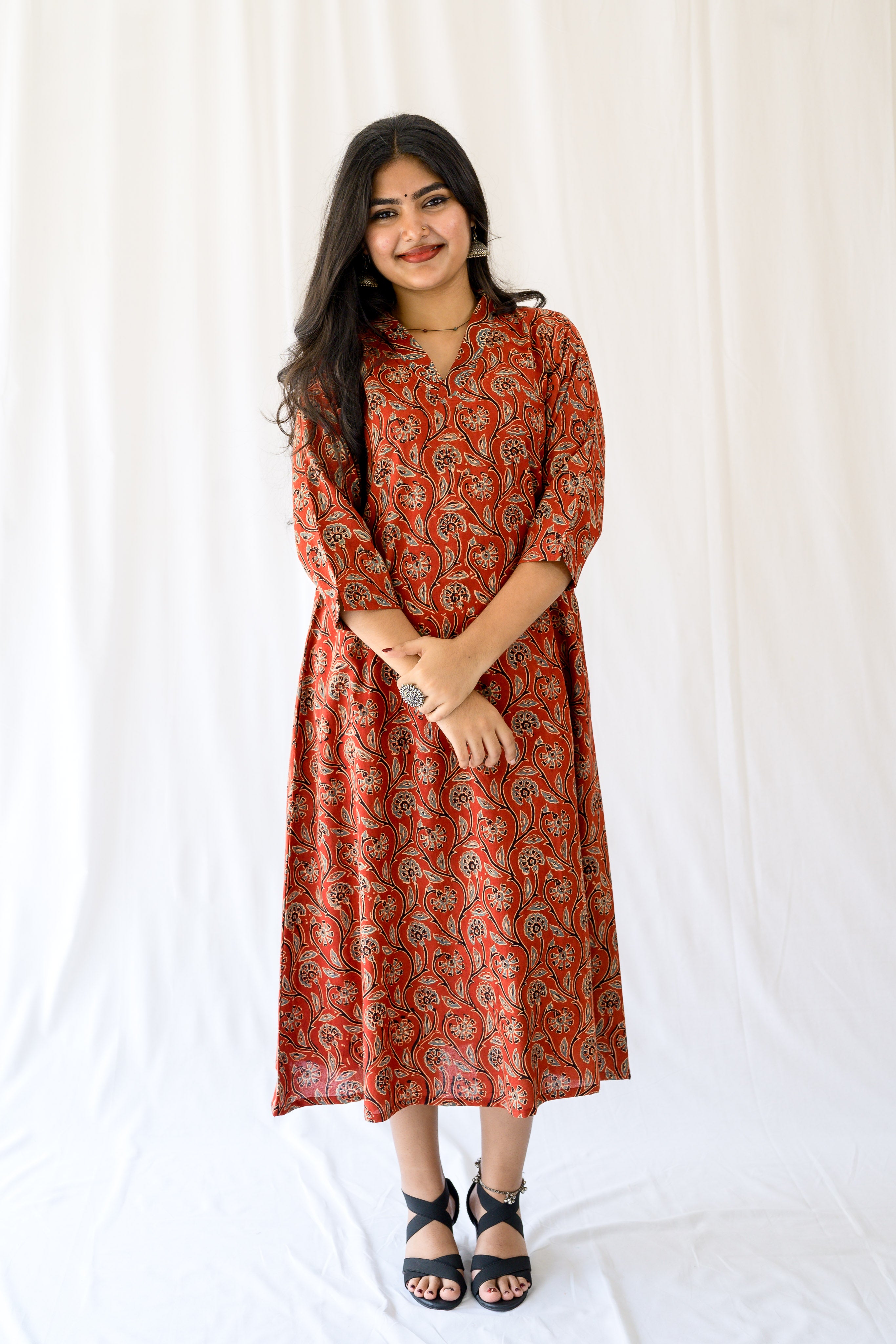 Mehreen Madder Red Ajrakh Dress
