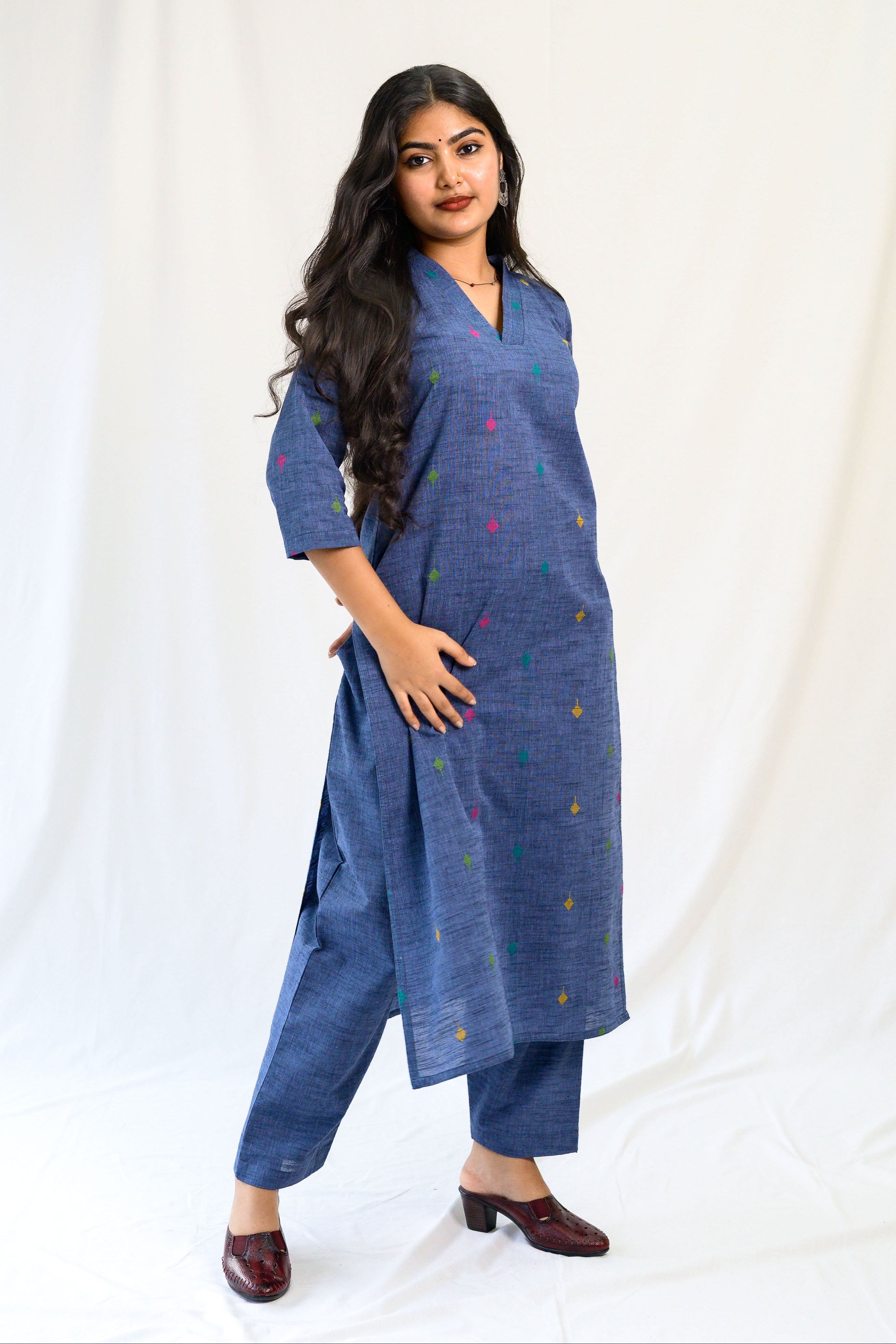 Set of 2- Induraga South Cotton Kurta & Pants Set