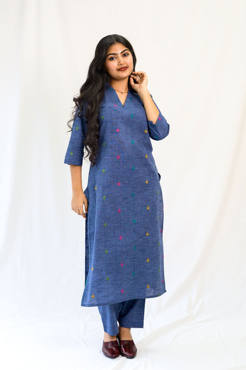 Set of 2- Induraga South Cotton Kurta & Pants Set