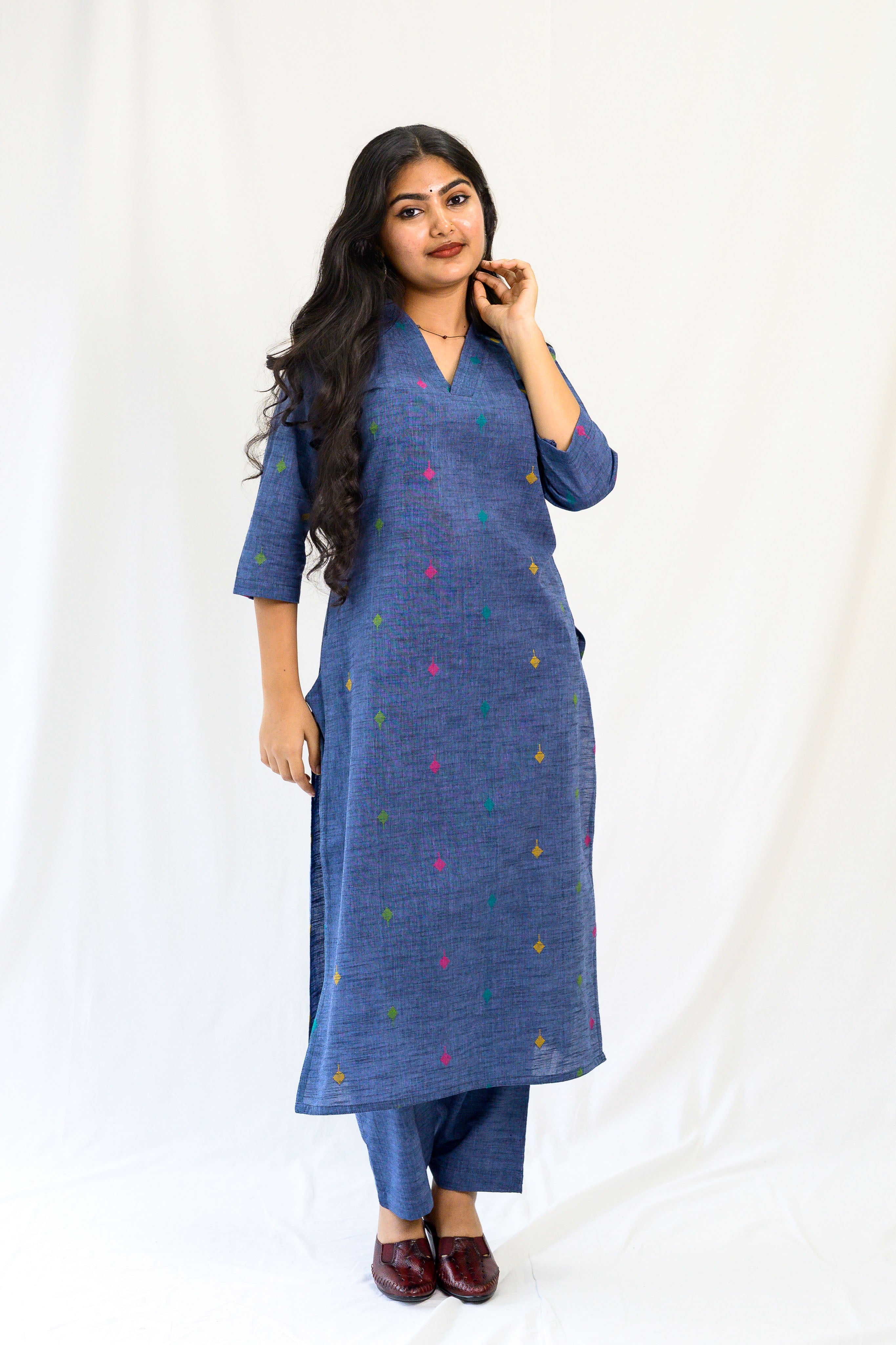 Set of 2- Induraga South Cotton Kurta & Pants Set