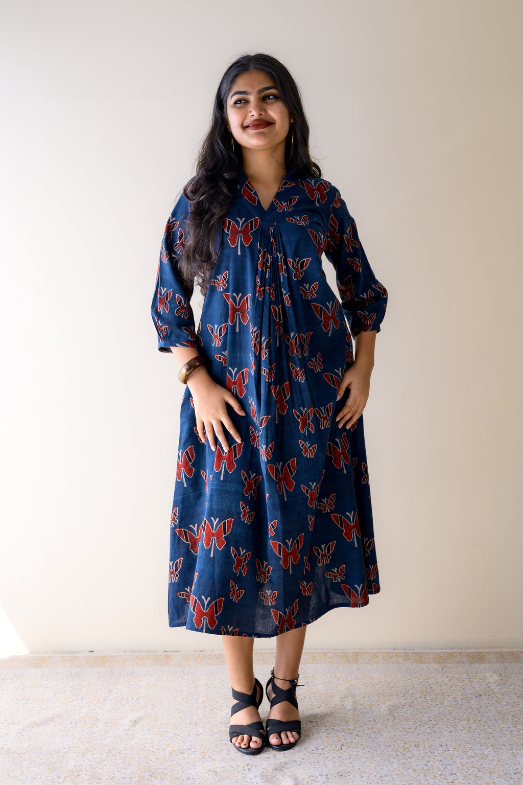 Farasha Indigo Ajrakh Dress