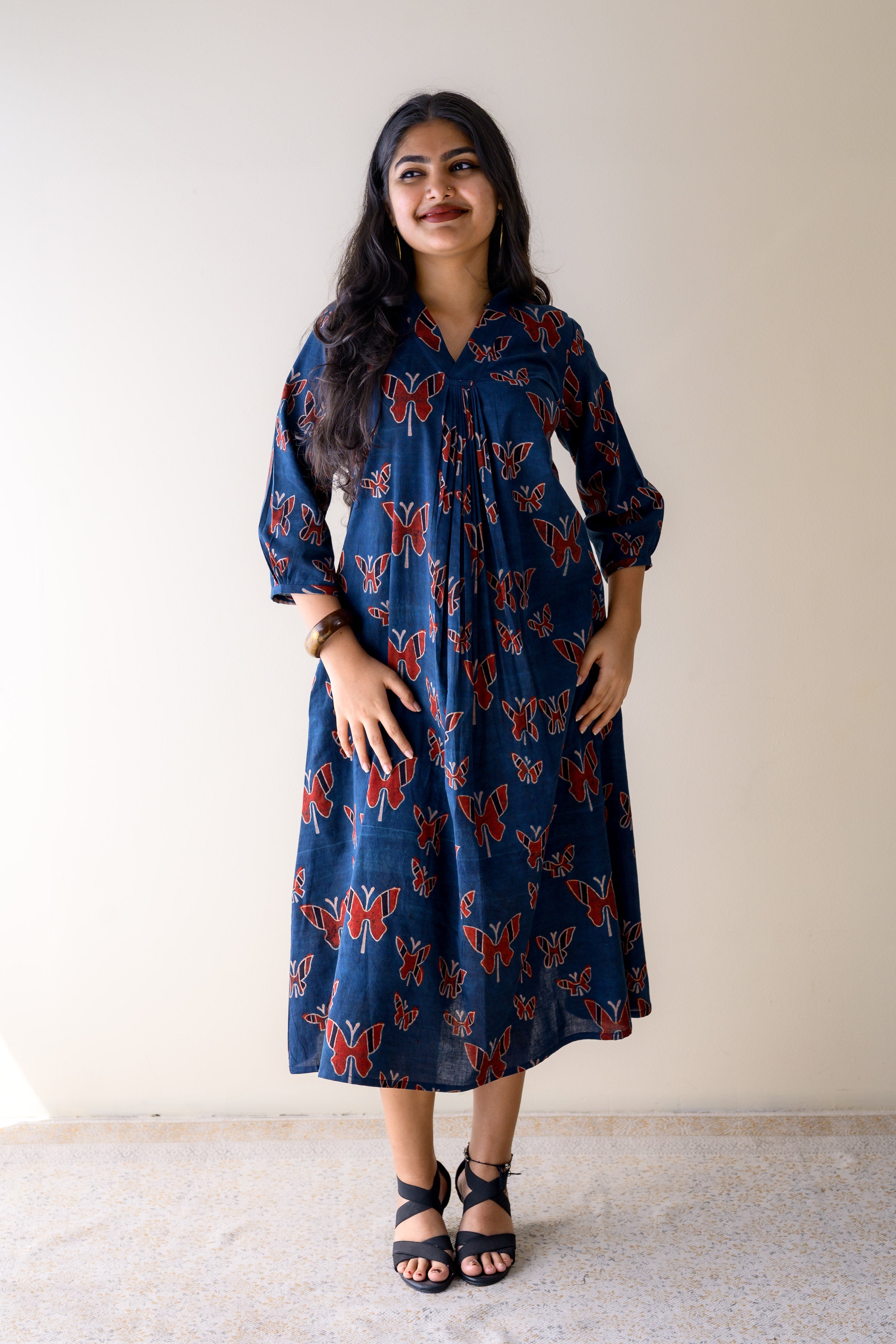 Farasha Indigo Ajrakh Dress