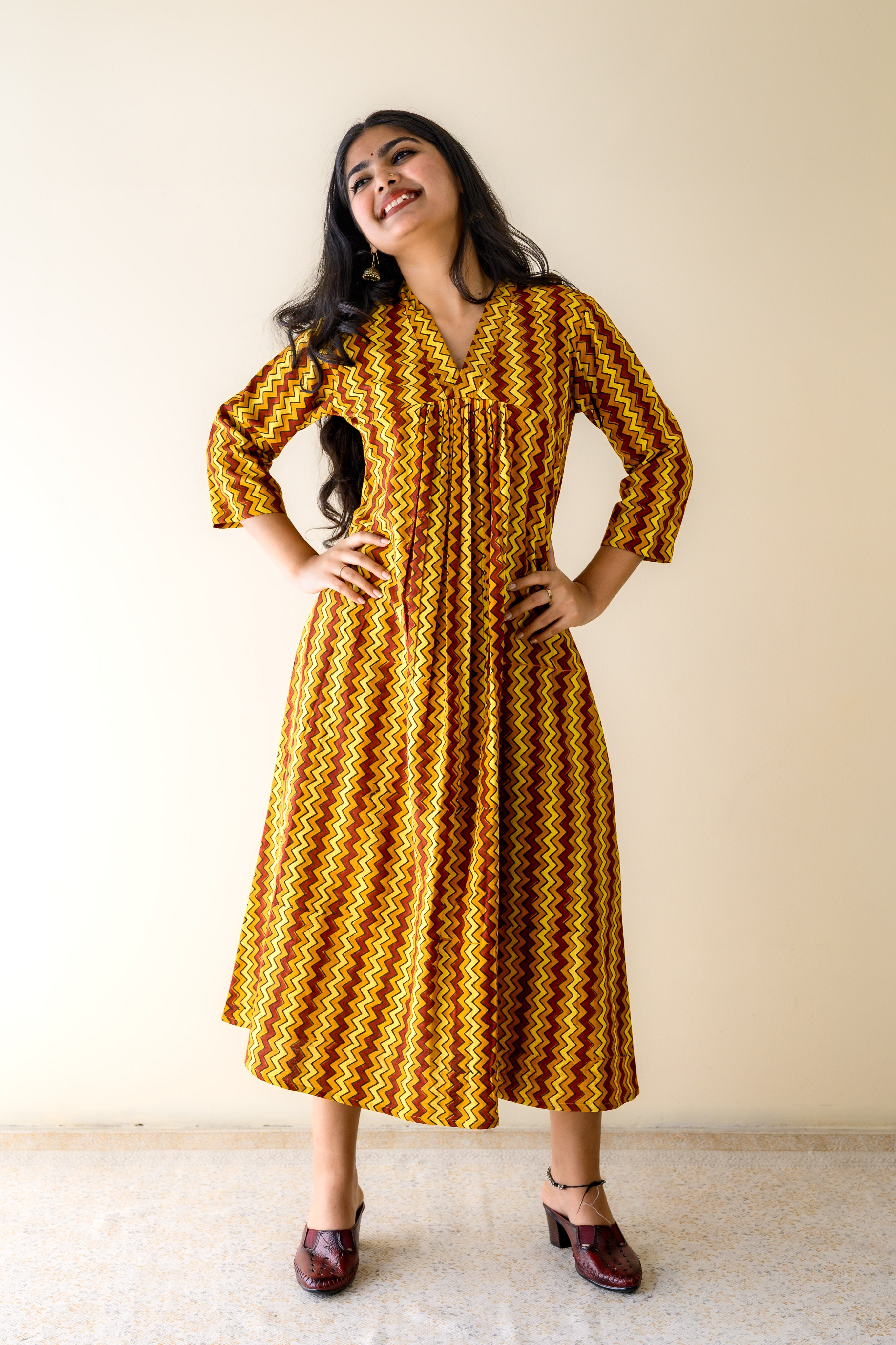 Kanika Ajrakh Stripes Dress