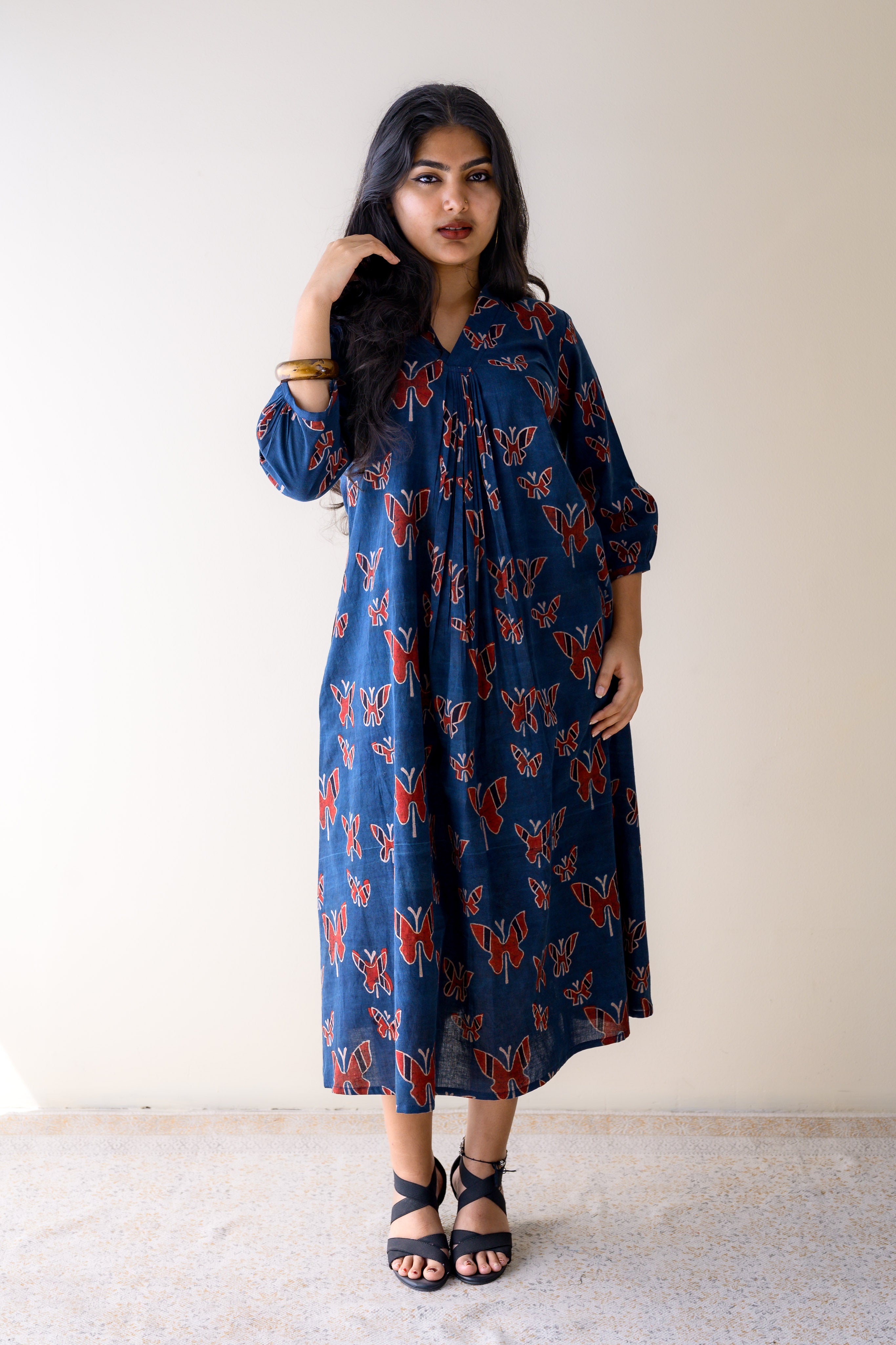 Farasha Indigo Ajrakh Dress