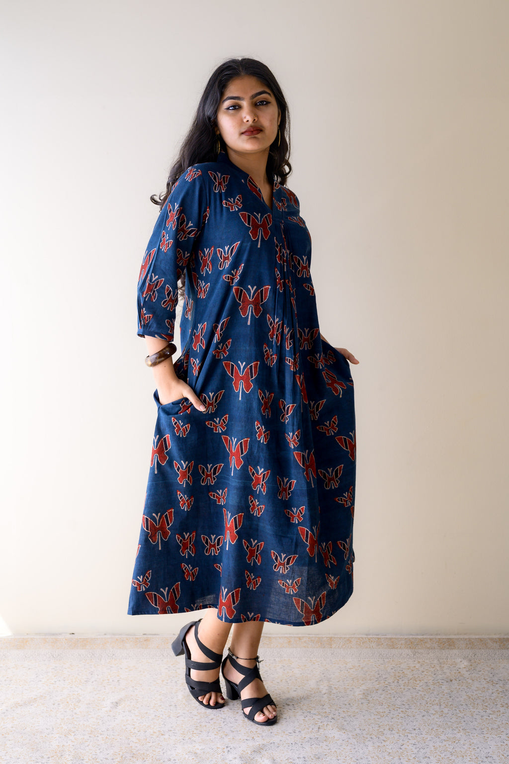 Farasha Indigo Ajrakh Dress