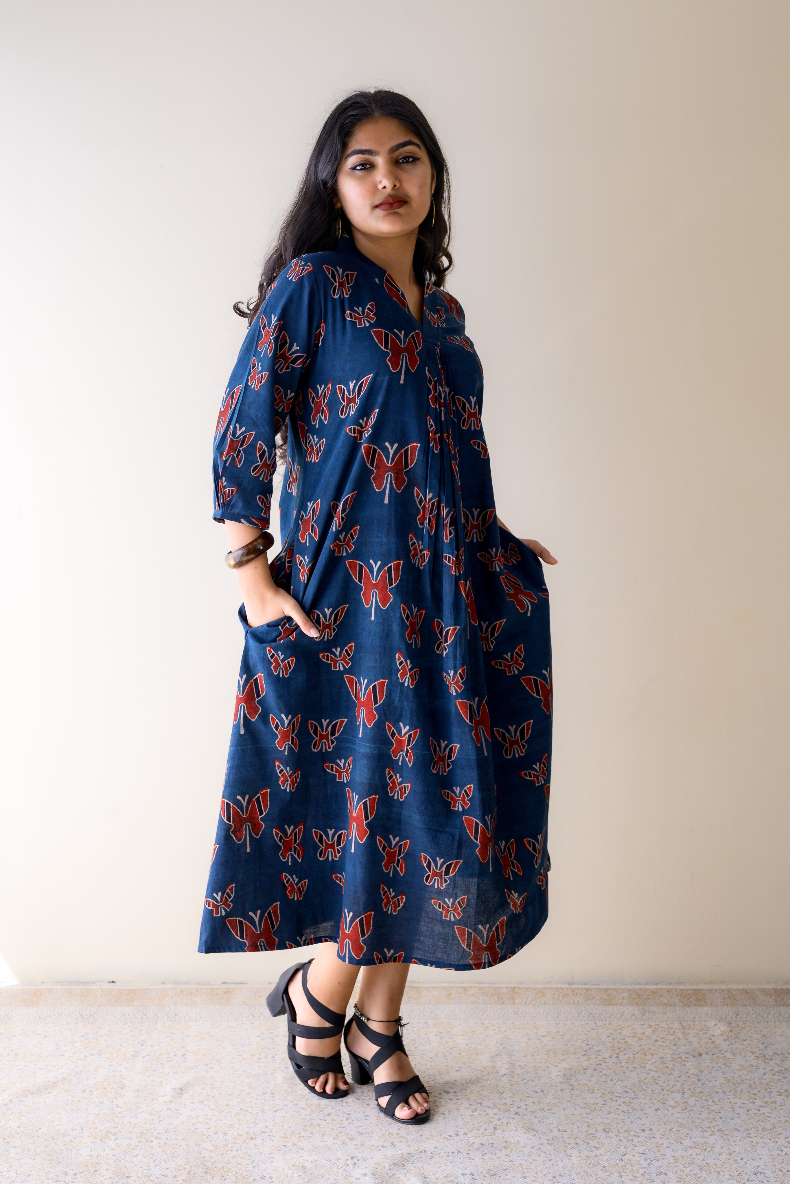 Farasha Indigo Ajrakh Dress